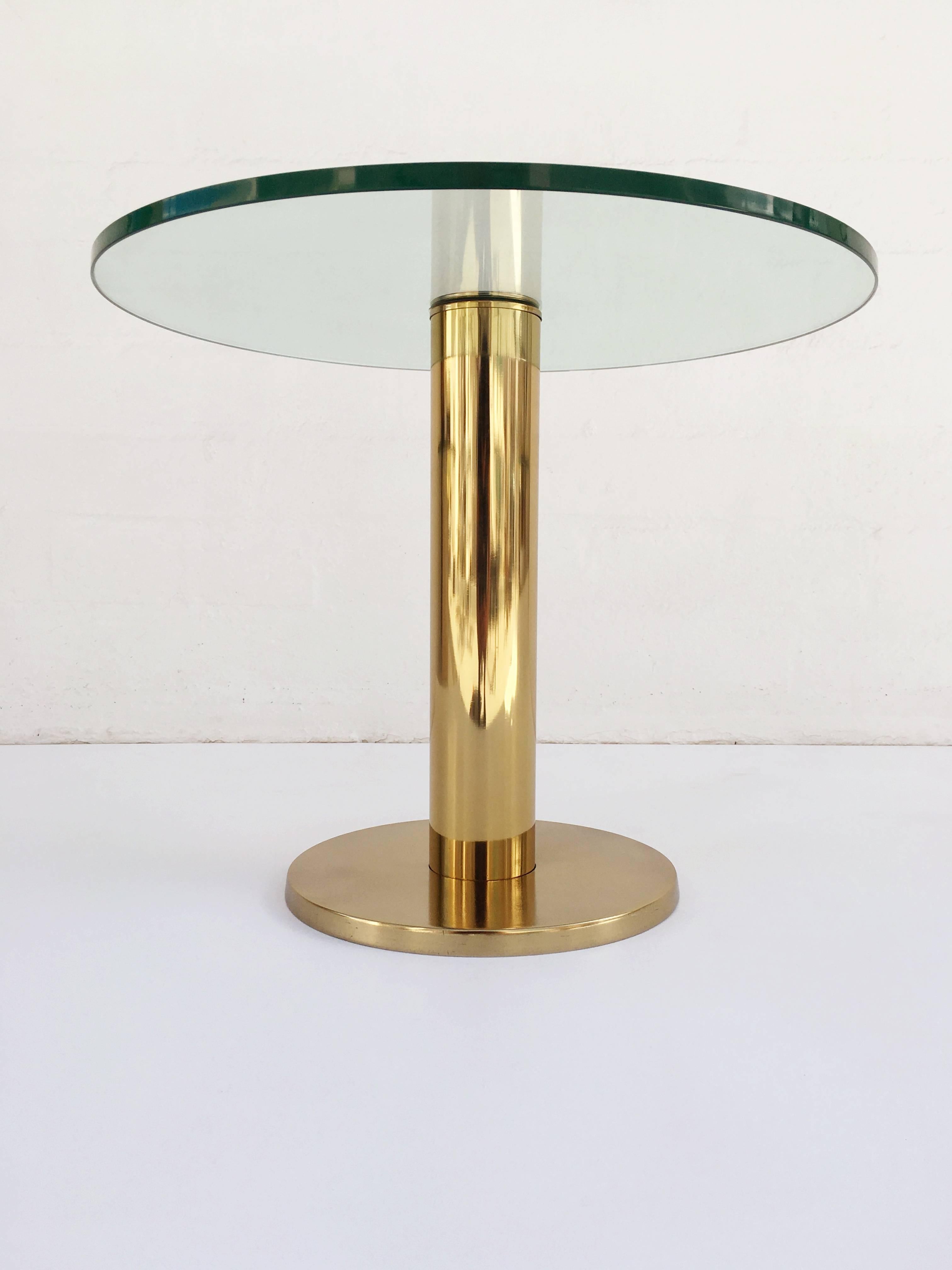 Modern Brass and Glass Side Table by Pace Collection