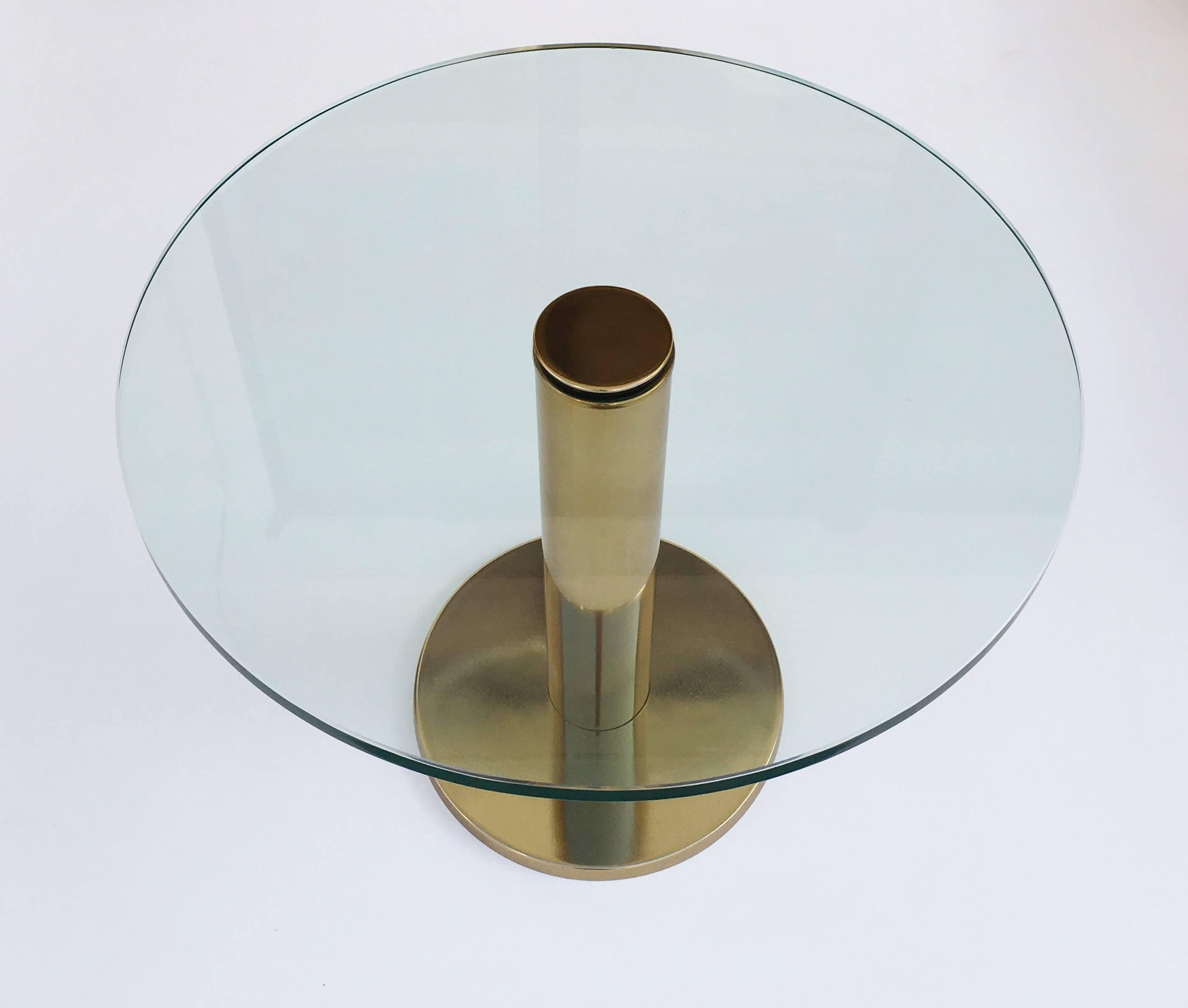 Polished Brass and Glass Side Table by Pace Collection
