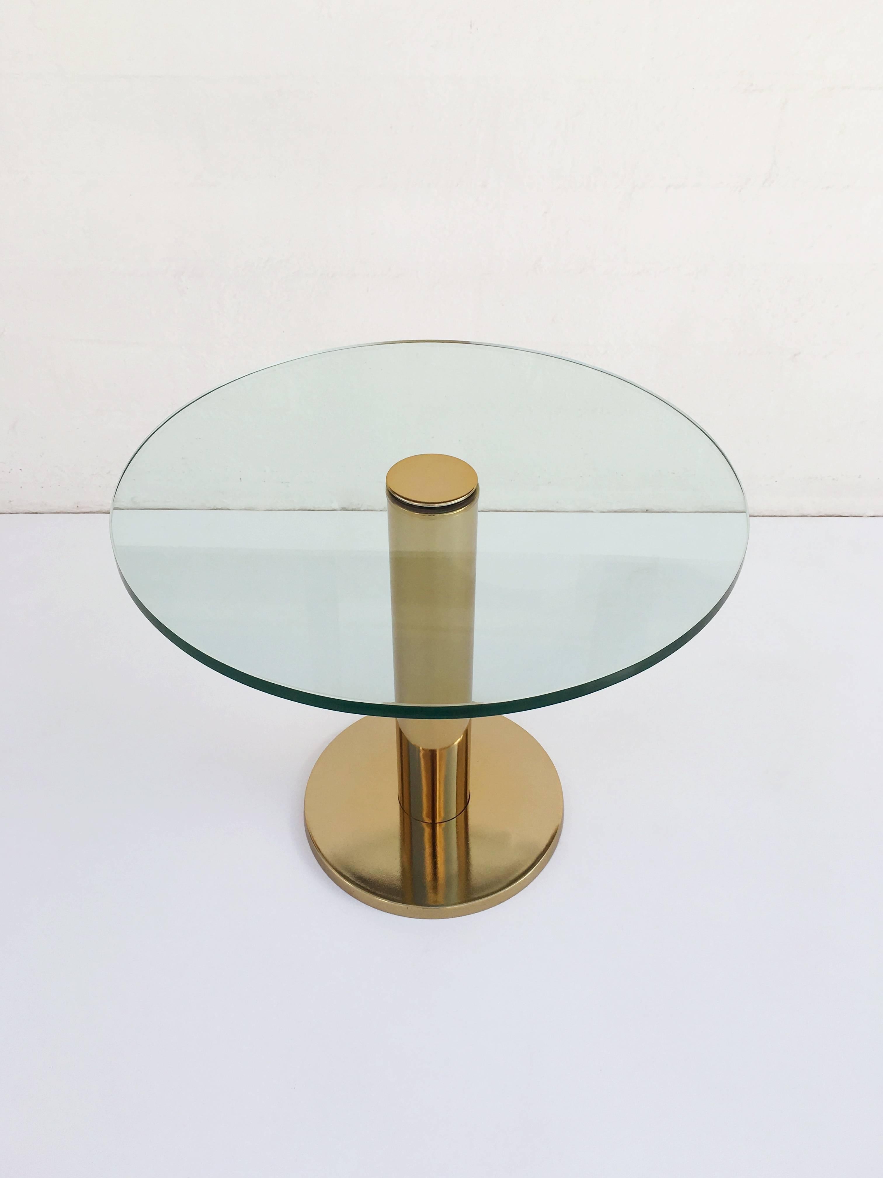 Brass and Glass Side Table by Pace Collection In Excellent Condition In Palm Springs, CA