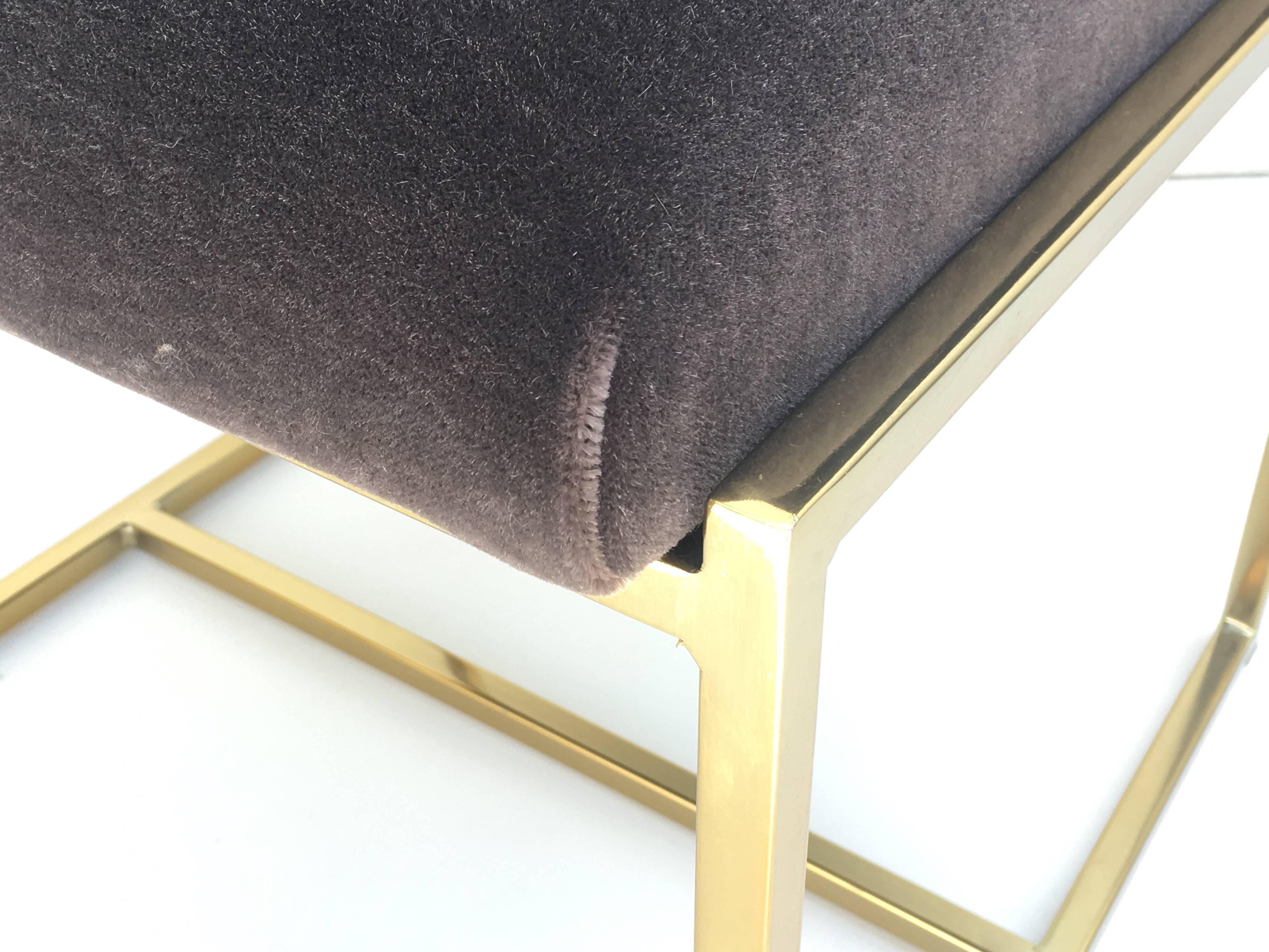Modern Six Brass and Mohair Dining Chairs by Milo Baughman for Thayer Coggin