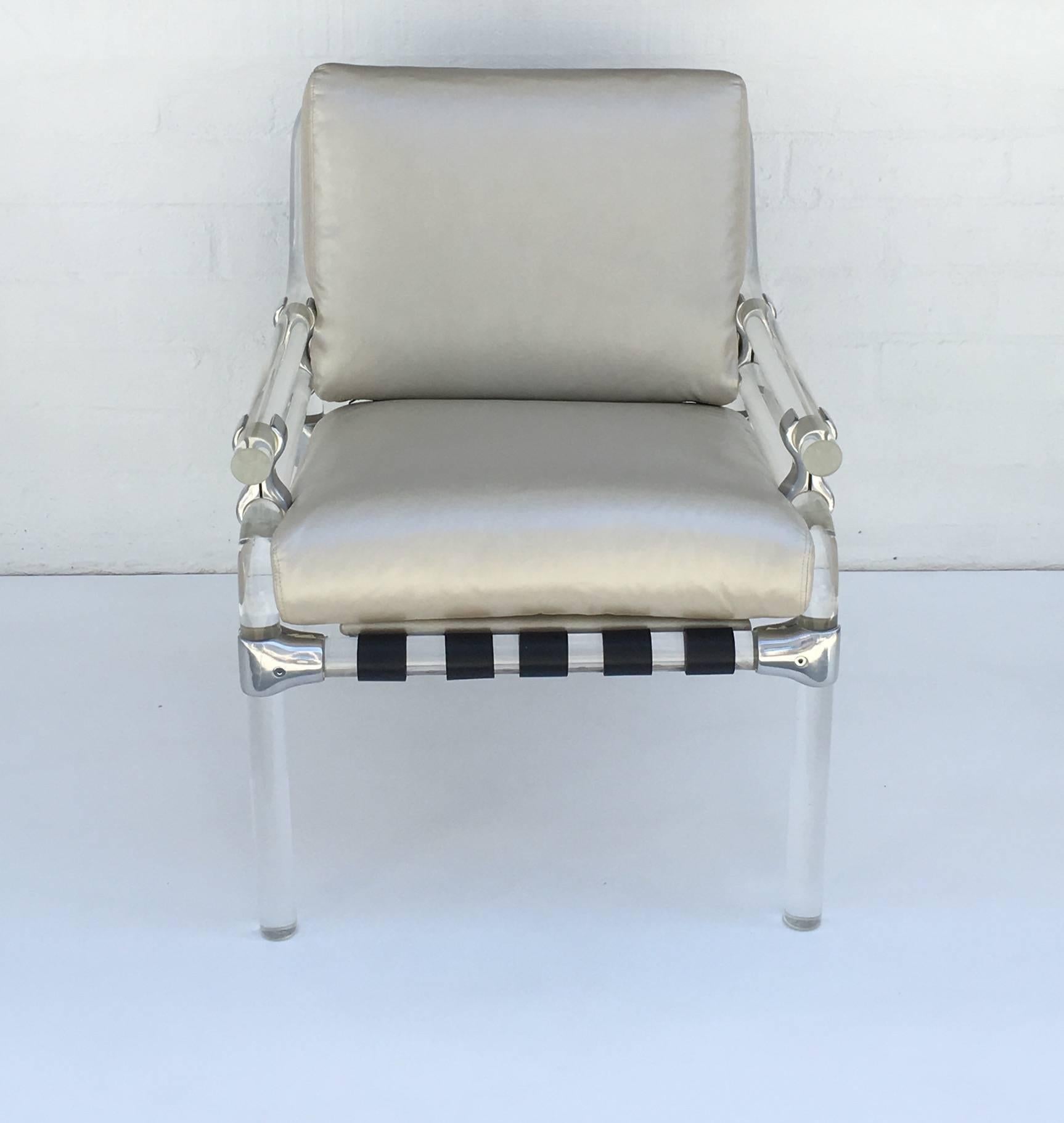Modern Acrylic and Leather Lounge Chair by Jeff Messerschmidt
