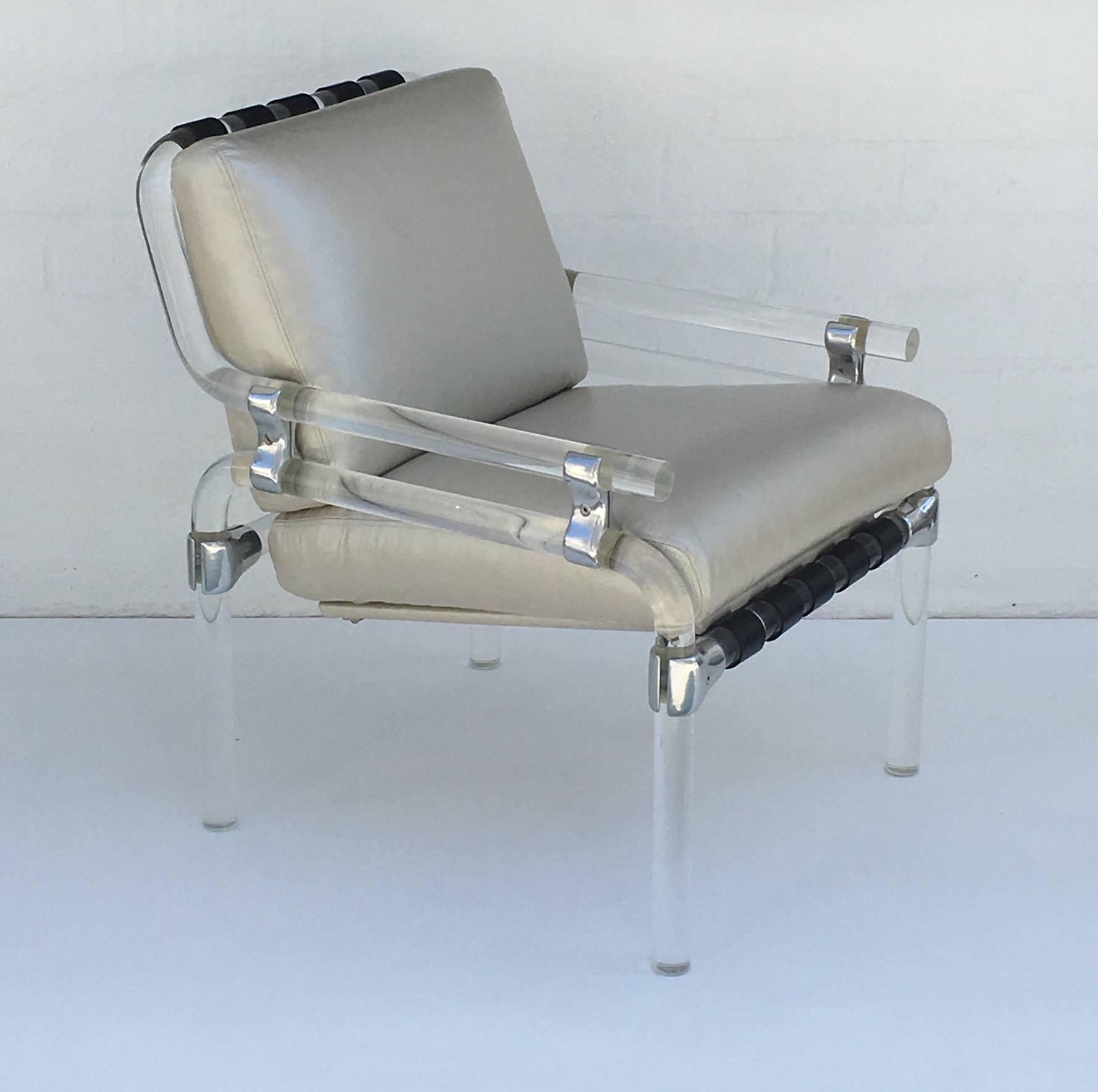 American Acrylic and Leather Lounge Chair by Jeff Messerschmidt