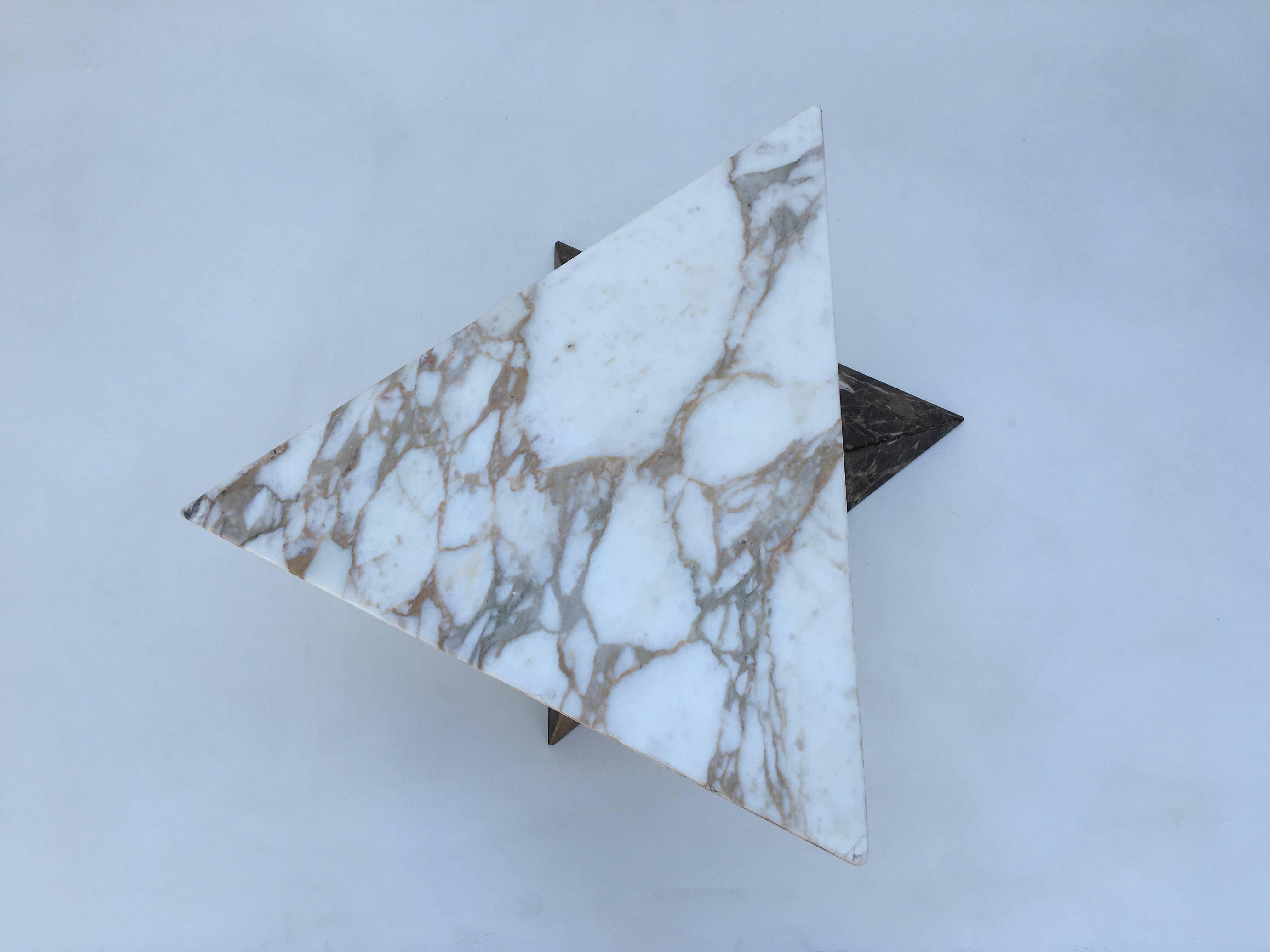 Mid-20th Century 1960s Sculptural Marble Pyramid Occasional Table