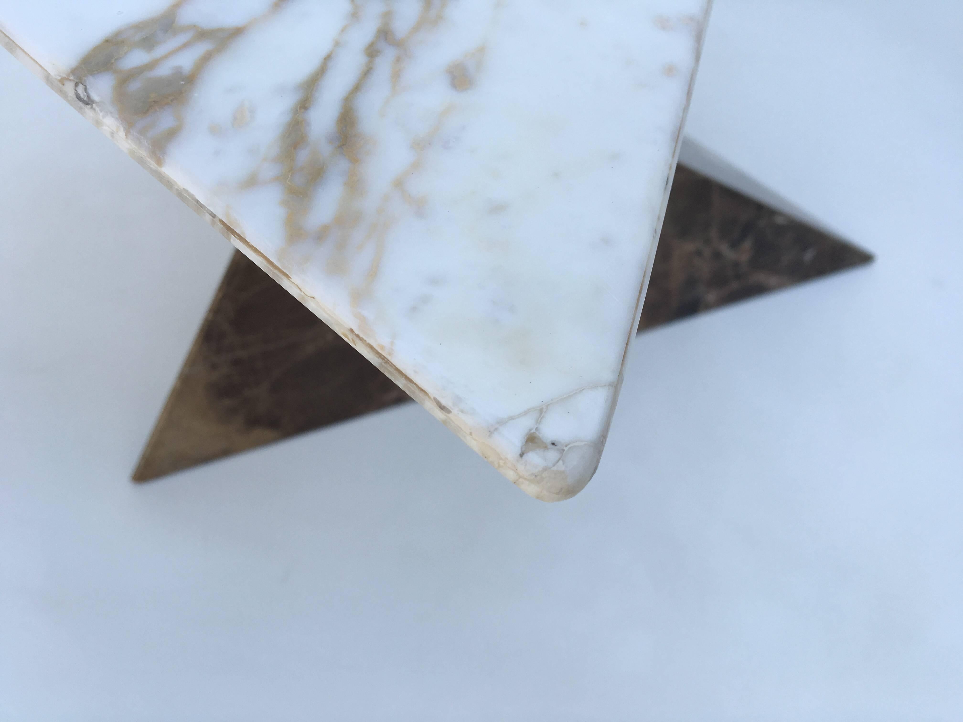 1960s Sculptural Marble Pyramid Occasional Table 1