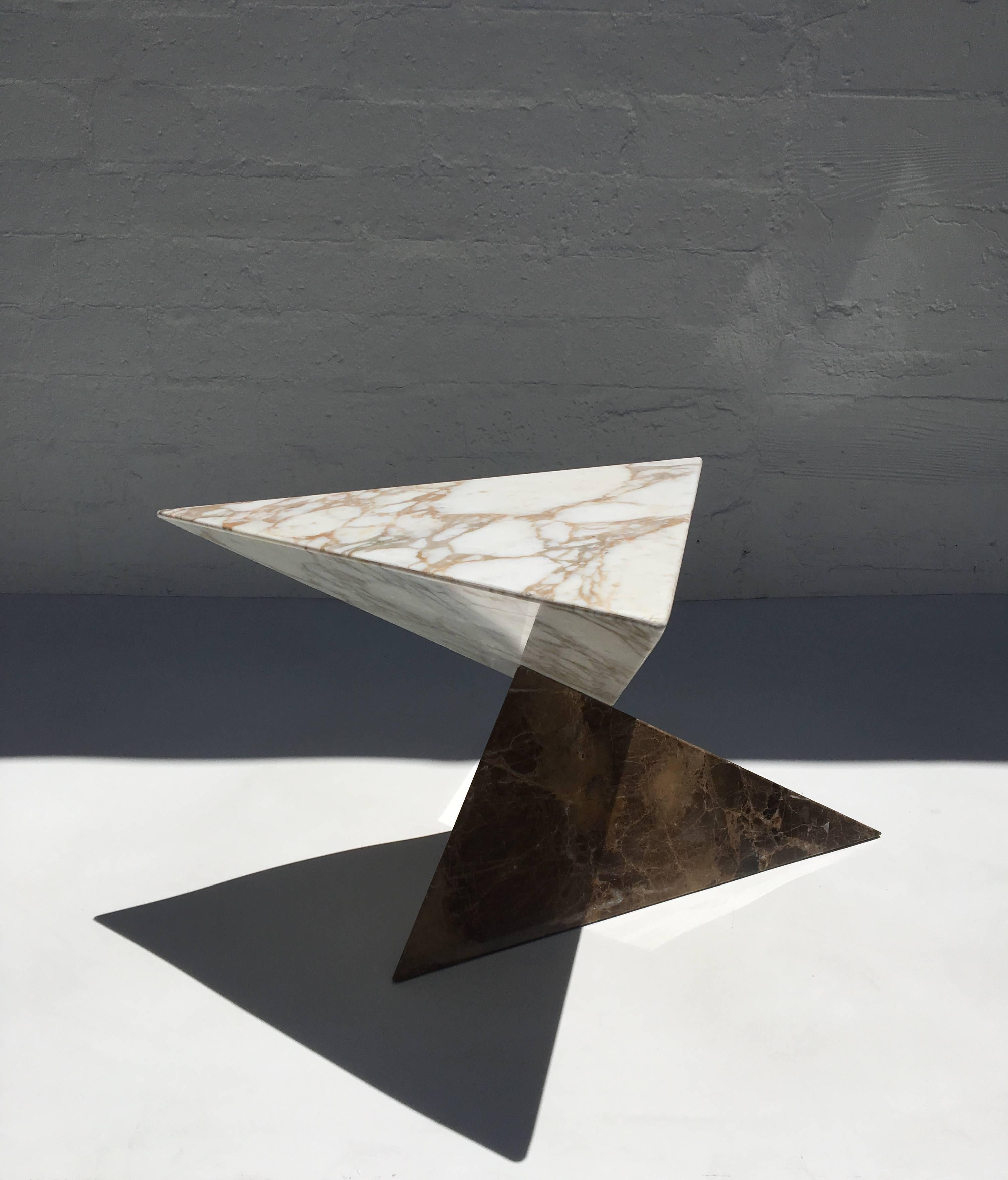 1960s Sculptural Marble Pyramid Occasional Table 3