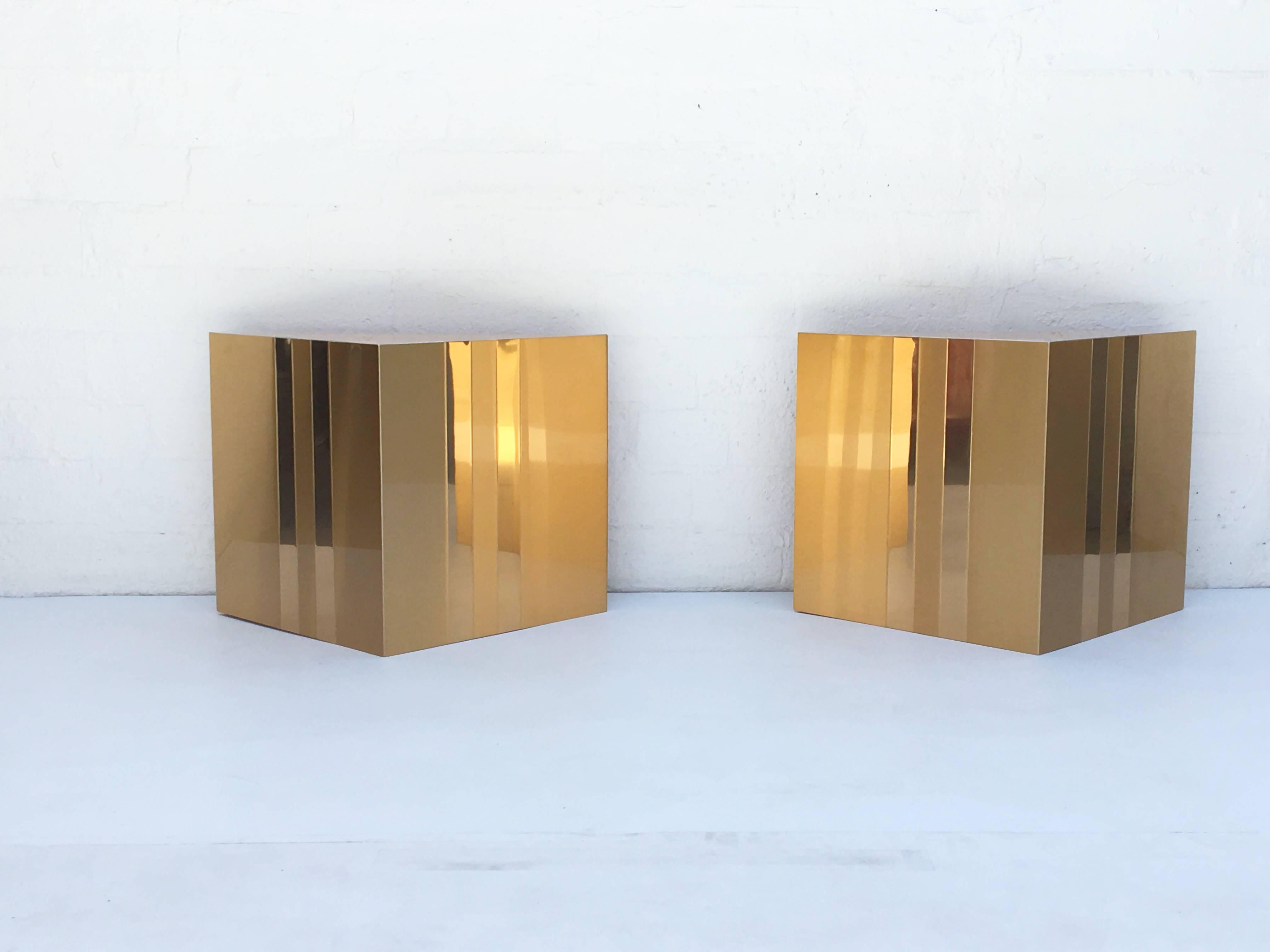 Stunning pair of 1982 floating wall mount consoles or can be used as nightstands. 

They look amazing together or separated. 
Dimensions: 
Each 17