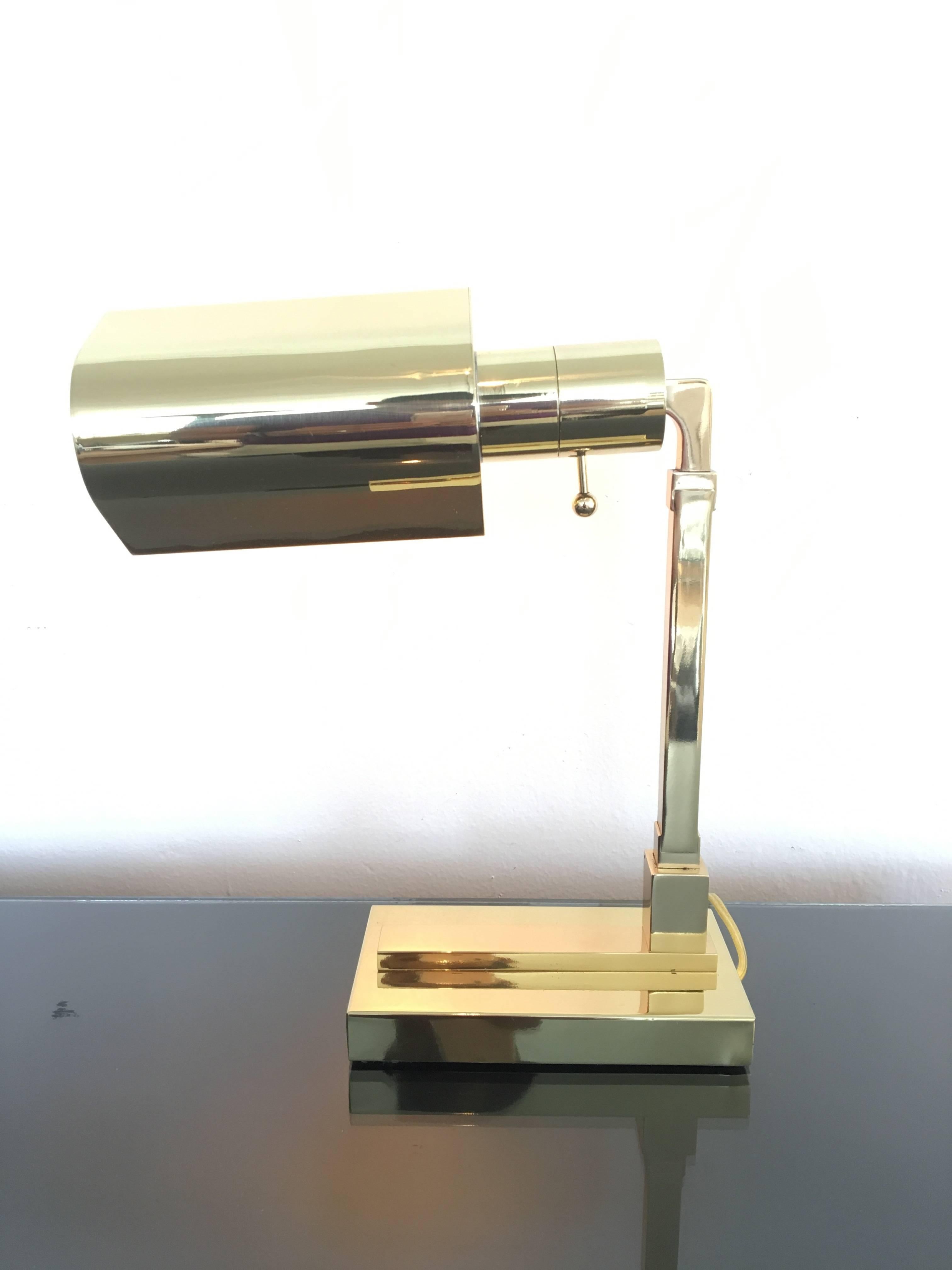 Modern Polished Brass Desk Lamp by Casella