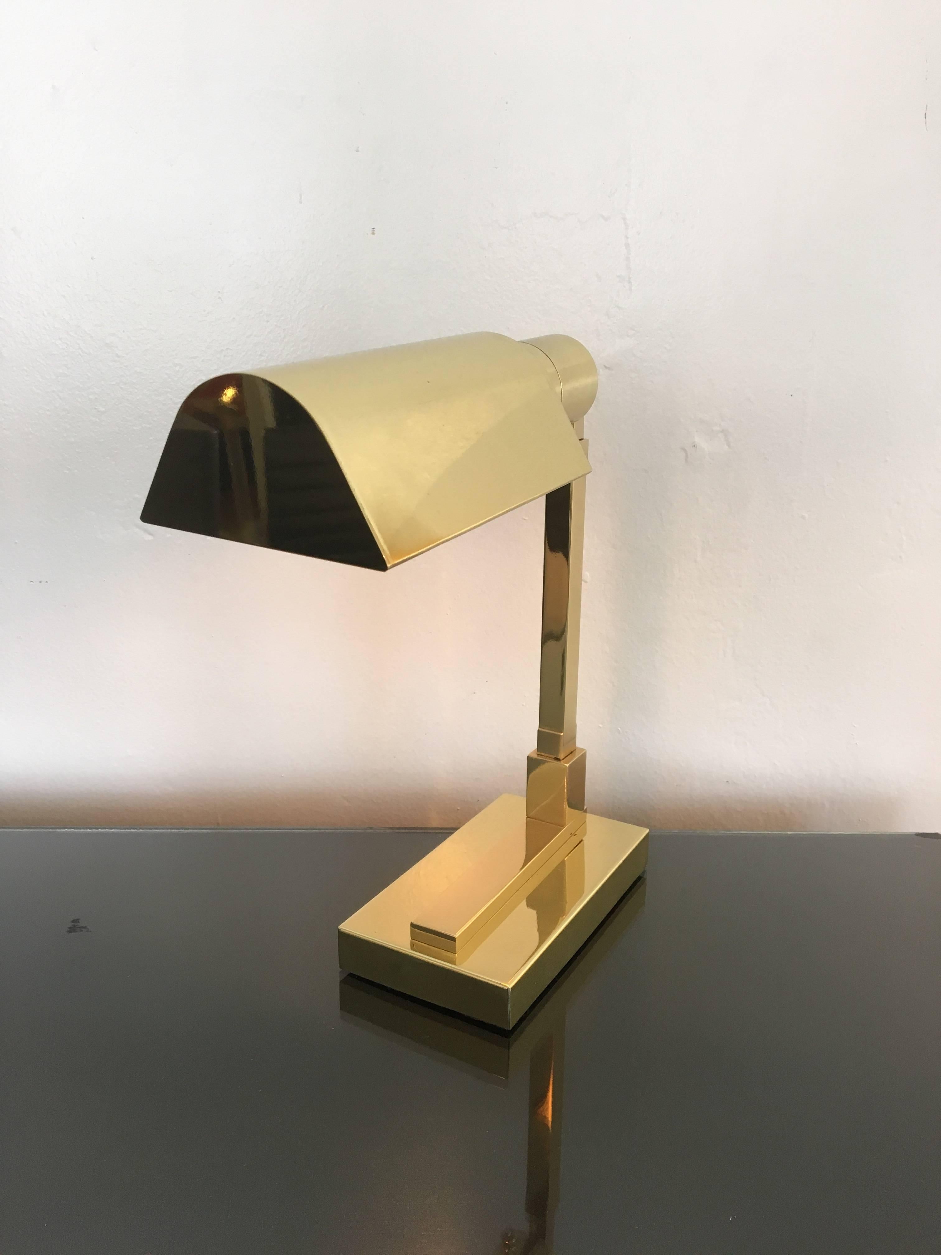 American Polished Brass Desk Lamp by Casella