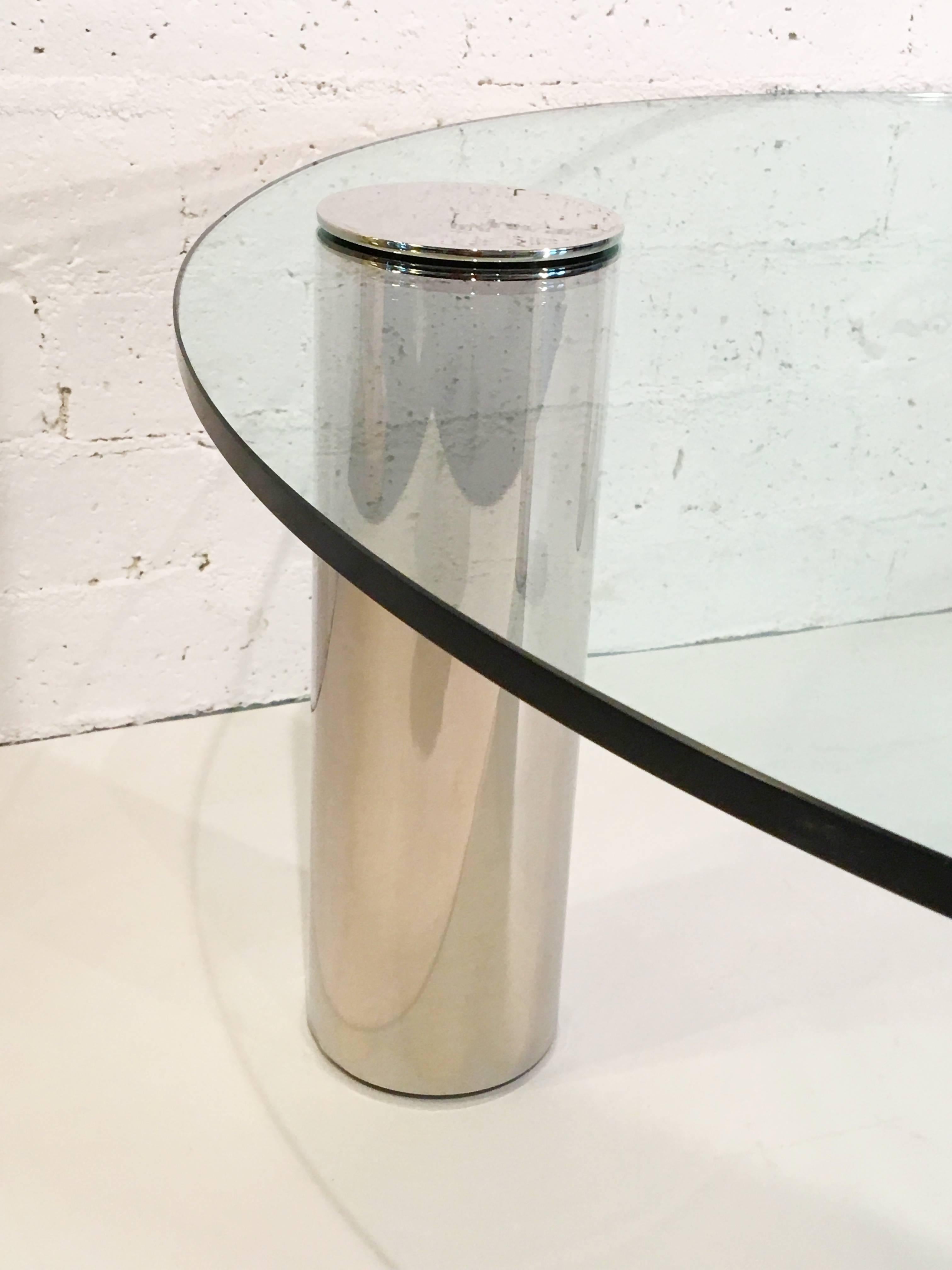 Polished Nickel and Glass Cocktail Table by Pace Collection