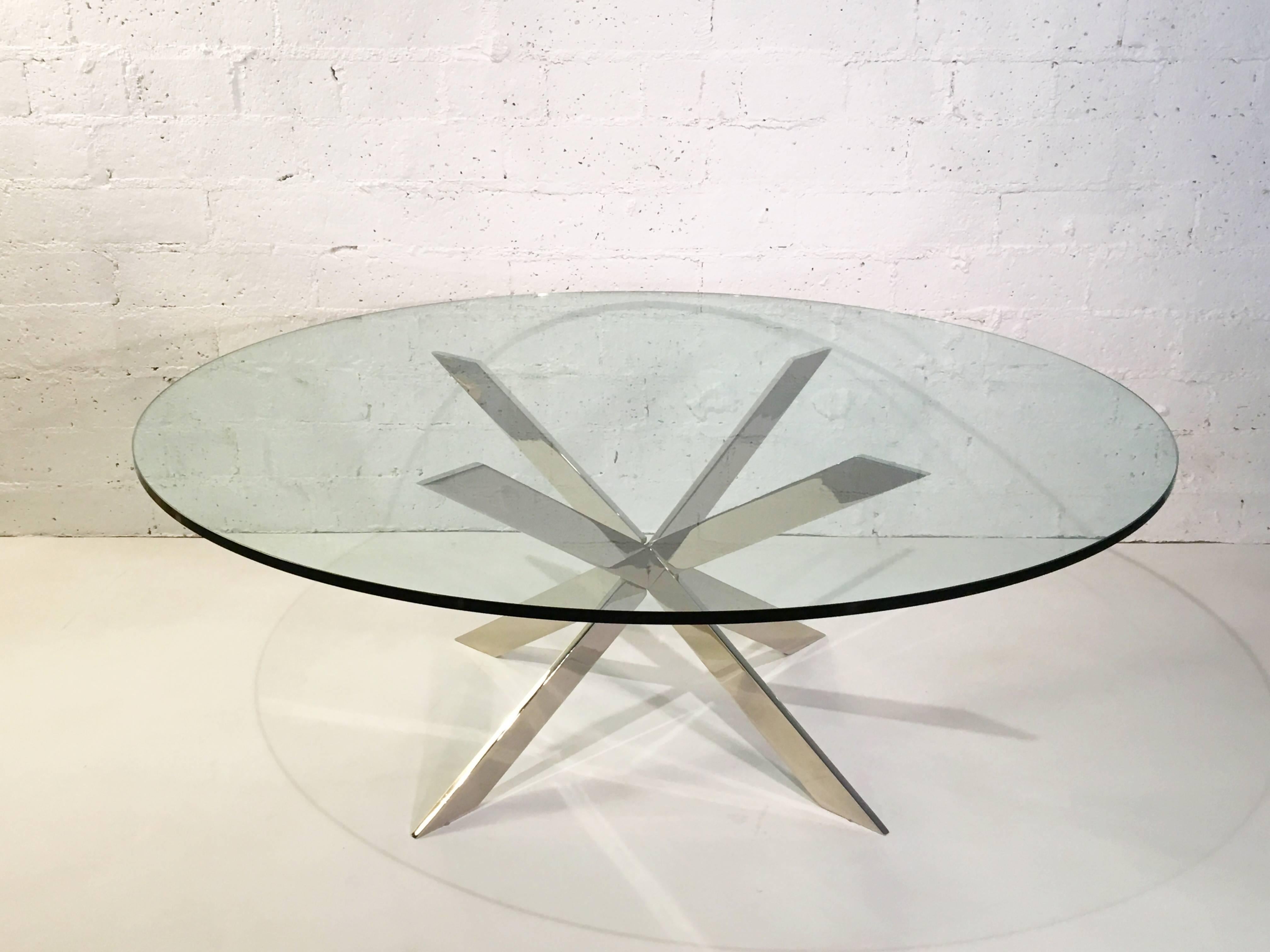 Mid-20th Century Nickel and Glass Cocktail Table by Pace Collection For Sale