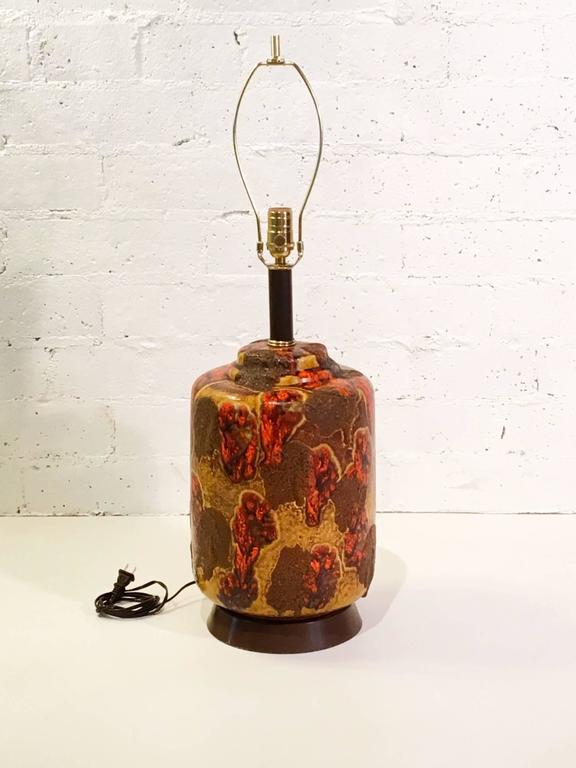 Pair of 1960s Volcanic Drip Glazed Ceramic Table Lamps at 1stDibs