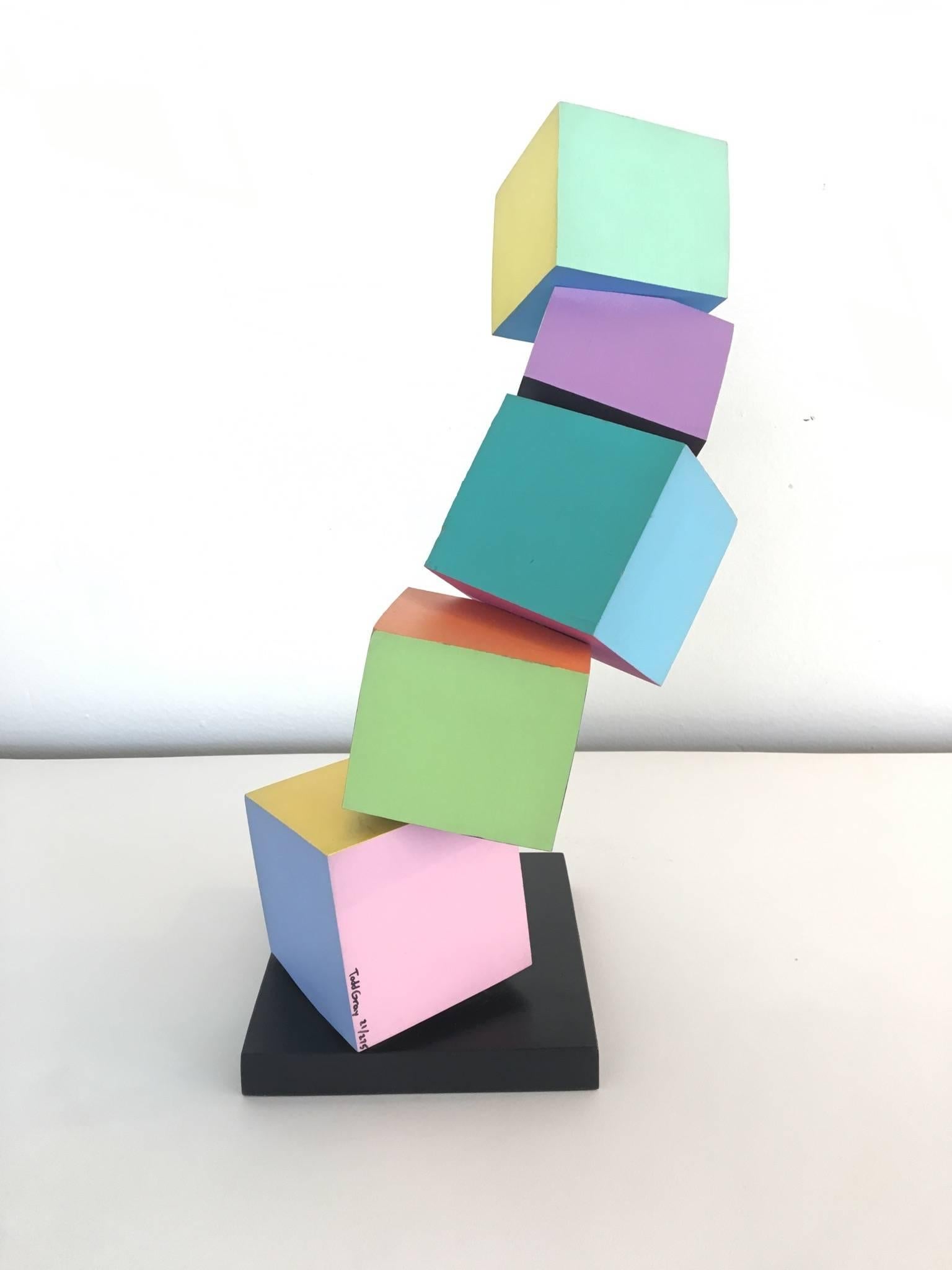 Post-Modern Acrylic on Wood Memphis Style Sculpture by Todd Gray