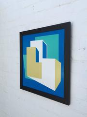 Peinture abstraite originale à l'émail sur massonite de Rick Orr