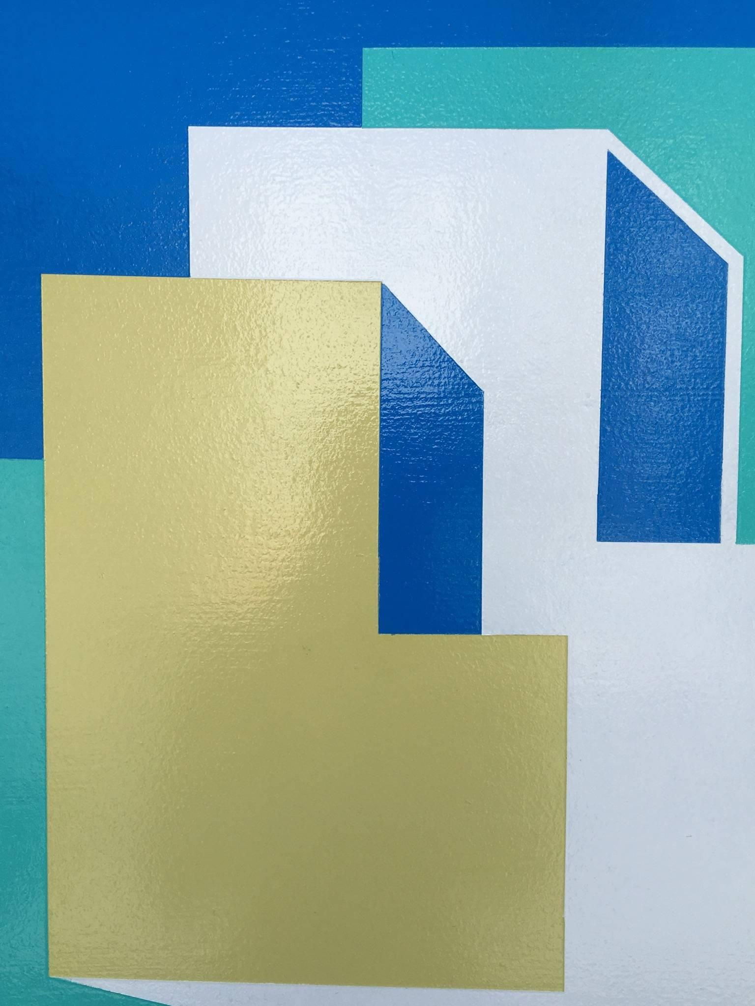 Americano Pittura astratta originale con smalto su masonite di Rick Orr in vendita
