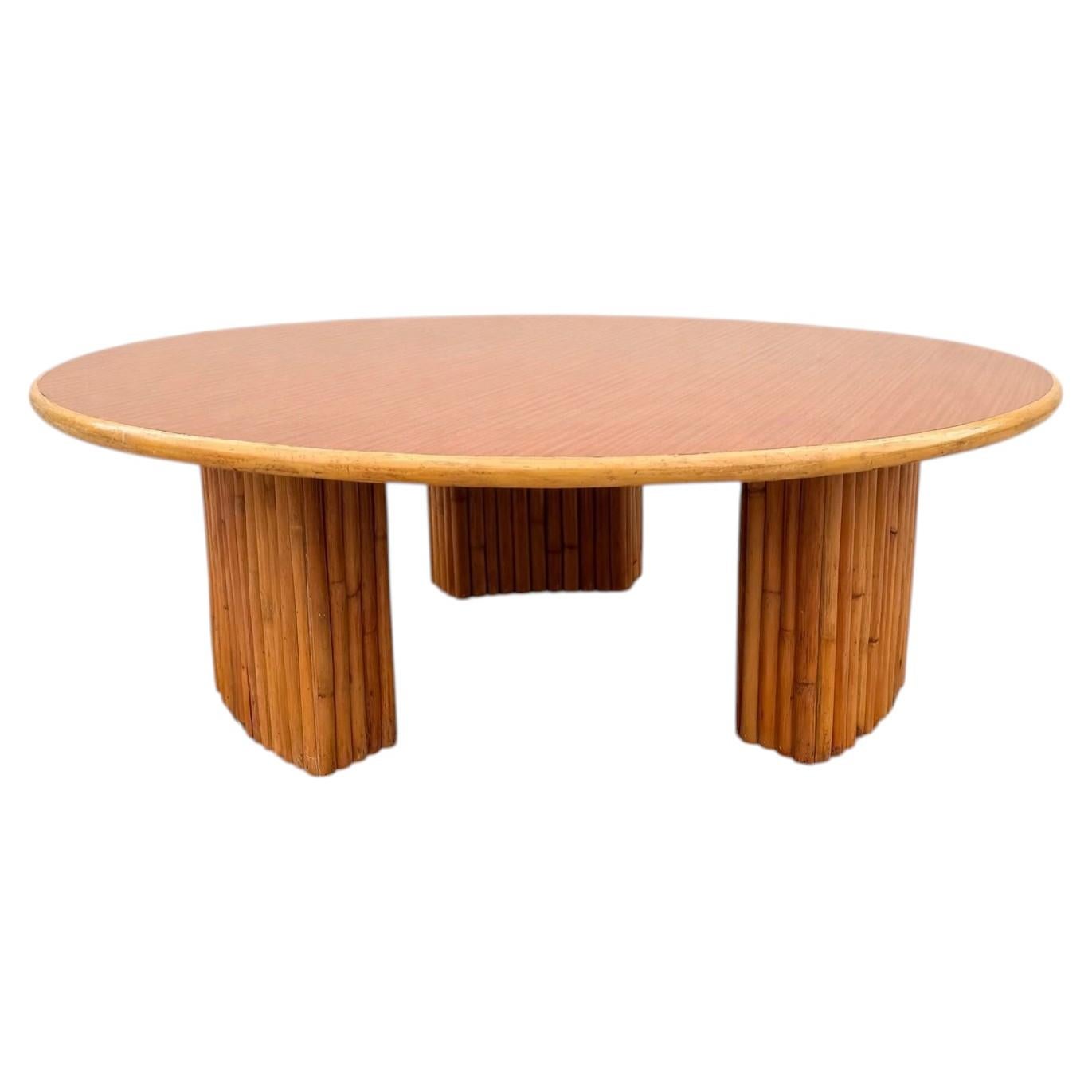 Paul Frank Rattan Round Coffee Table For Sale