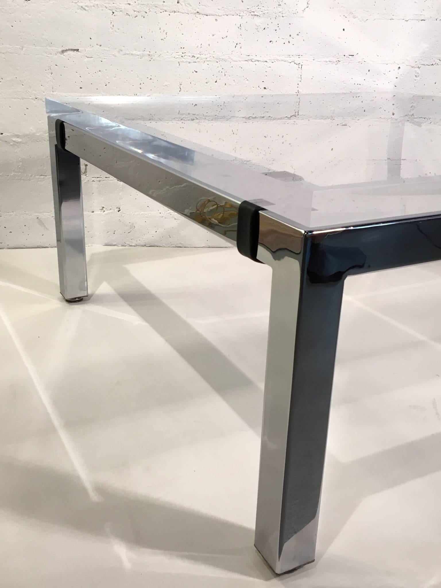 American Acrylic and Chrome Cocktail Table by Charles Hollis Jones For Sale