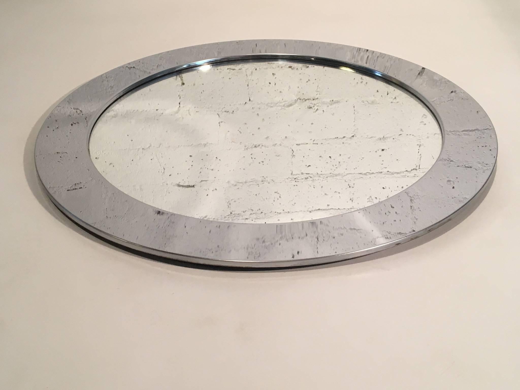 Mid-Century Modern 1970s Chrome Mirror by Curtis Jeré for Artisan House For Sale
