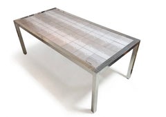 Sign Pierre Cardin Ceramic Tile and Polish Aluminum Dining Table