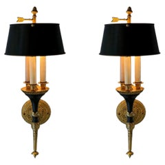 Classical Revival Bouillotte Torch Wall Sconces