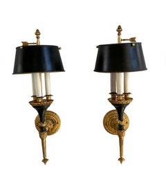 Classical Revival Bouillotte Torch Wall Sconces