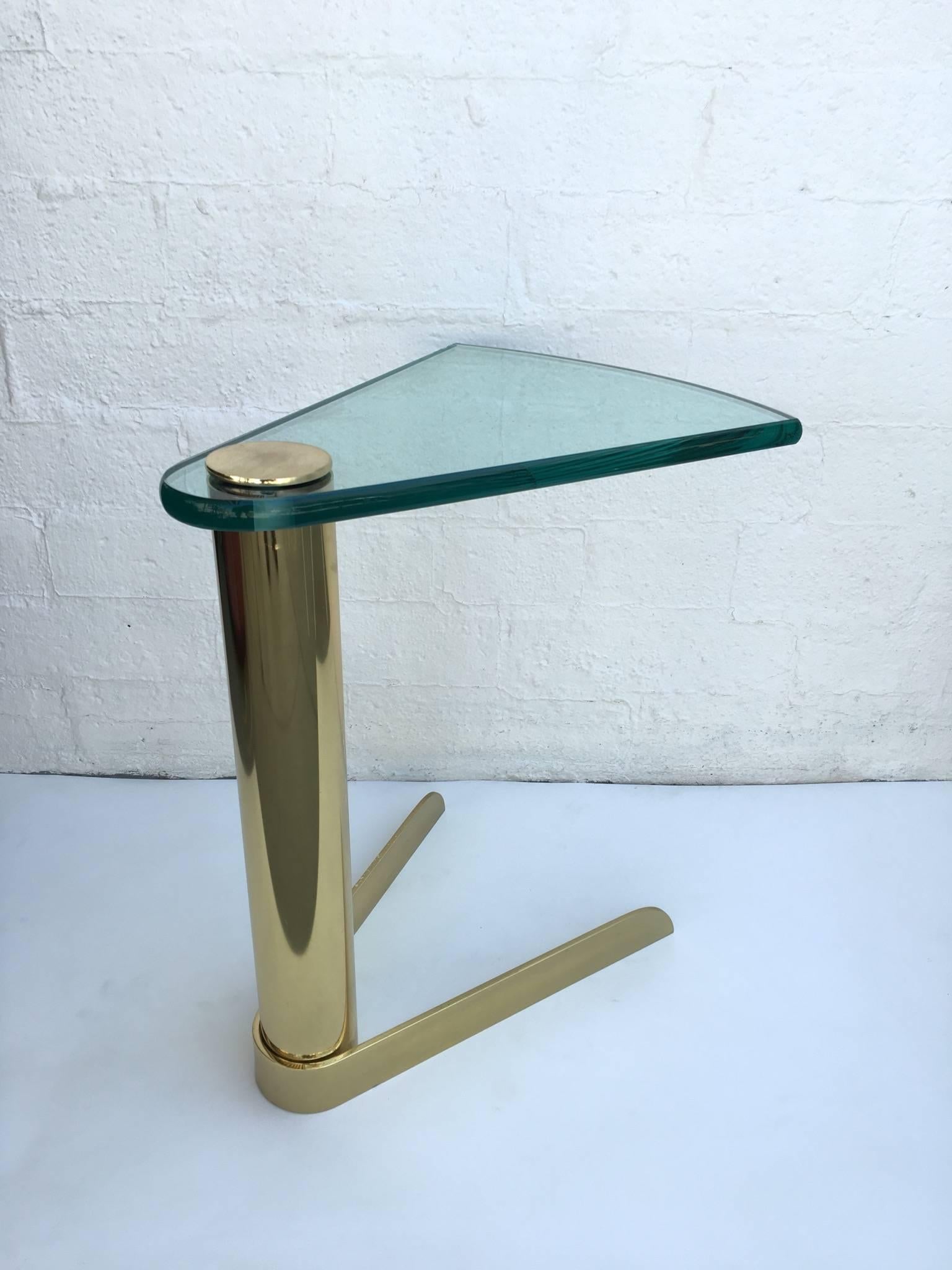 American Brass and Glass Occasional Table by Pace Collection