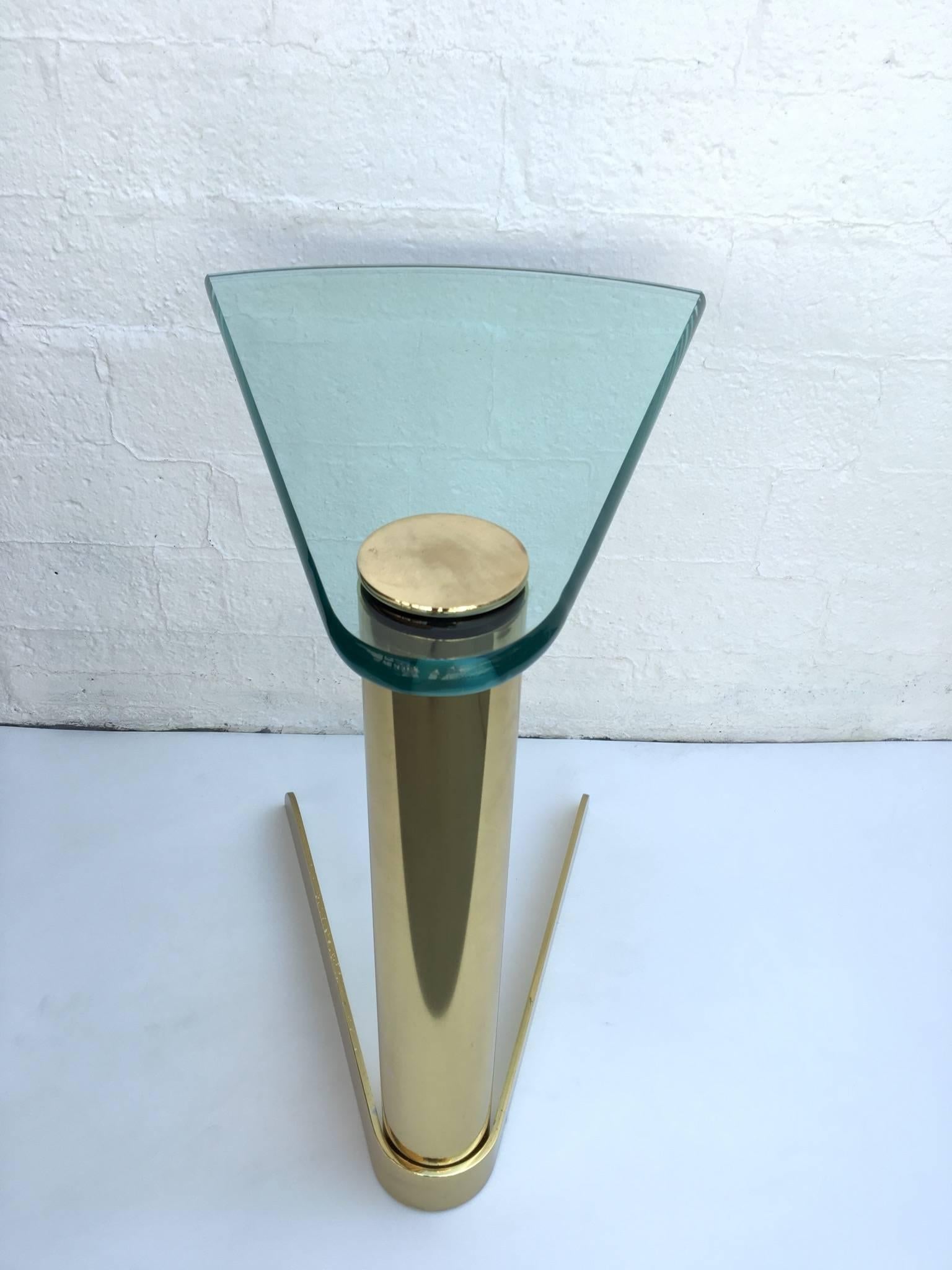 Brass and Glass Occasional Table by Pace Collection In Excellent Condition In Palm Springs, CA