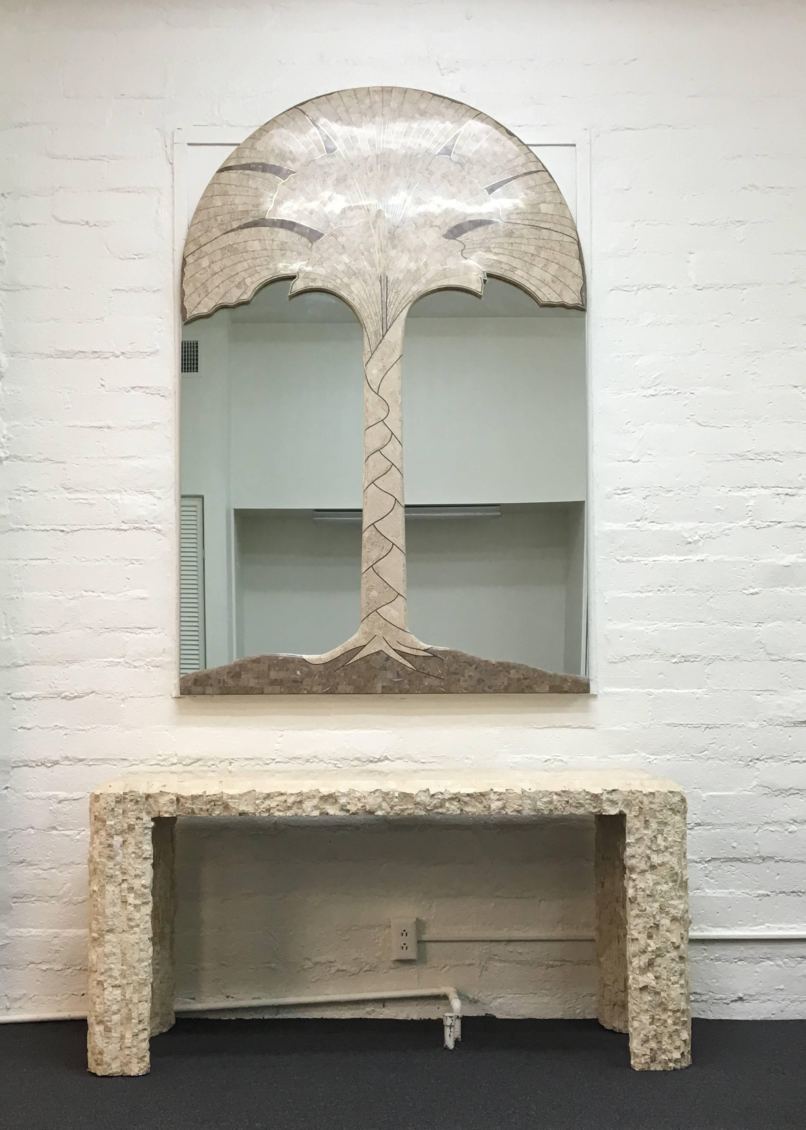 fossil stone mirror