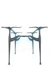 Bronze and Glass "Gazelle" Dining Table by Dan Johnson with a Rock & Roll Past