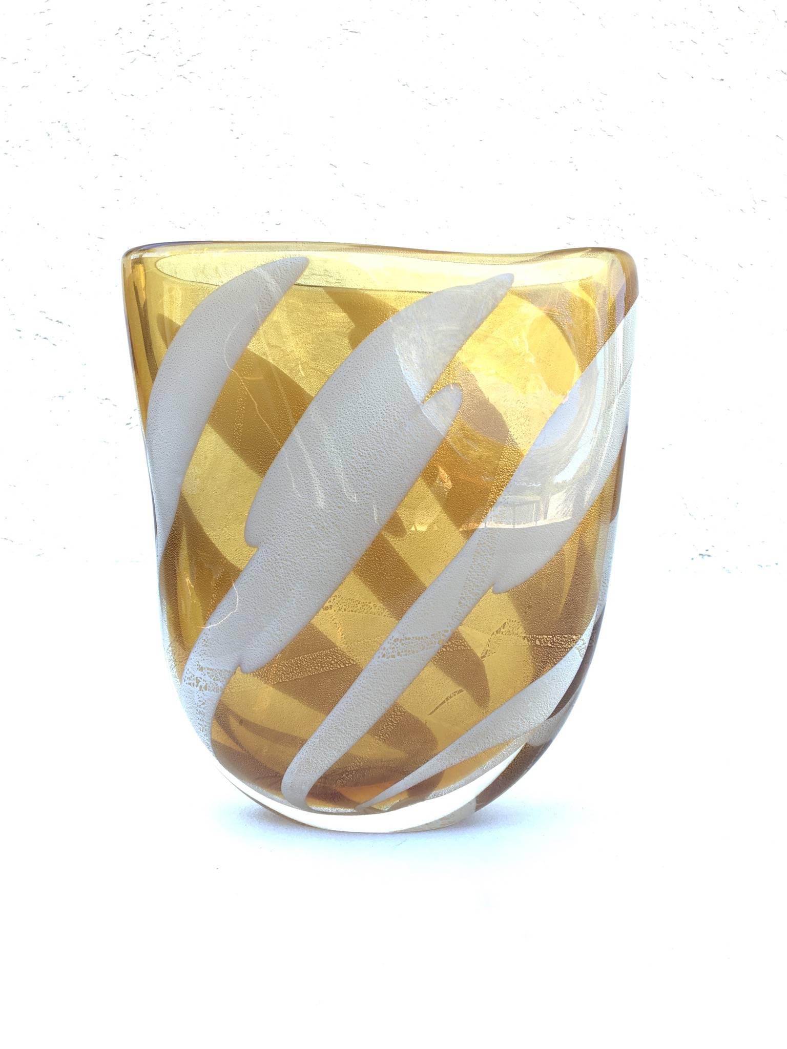 Italian Murano Glass Vase Signed by Livio Seguso