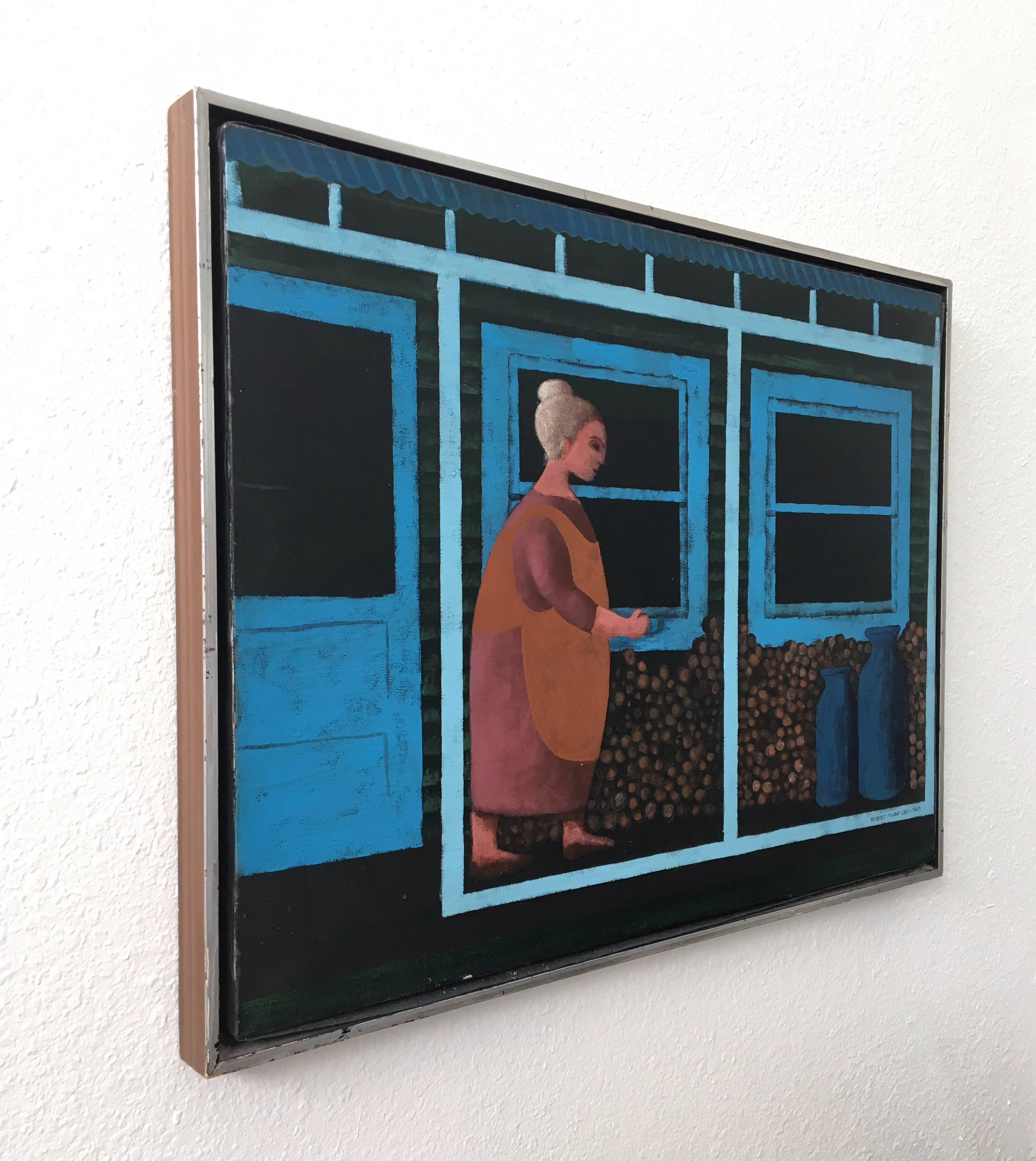 Mid-Century Modern Huile sur toile originale de 1969 par Robert Tyler Lee, 1910-1987 en vente