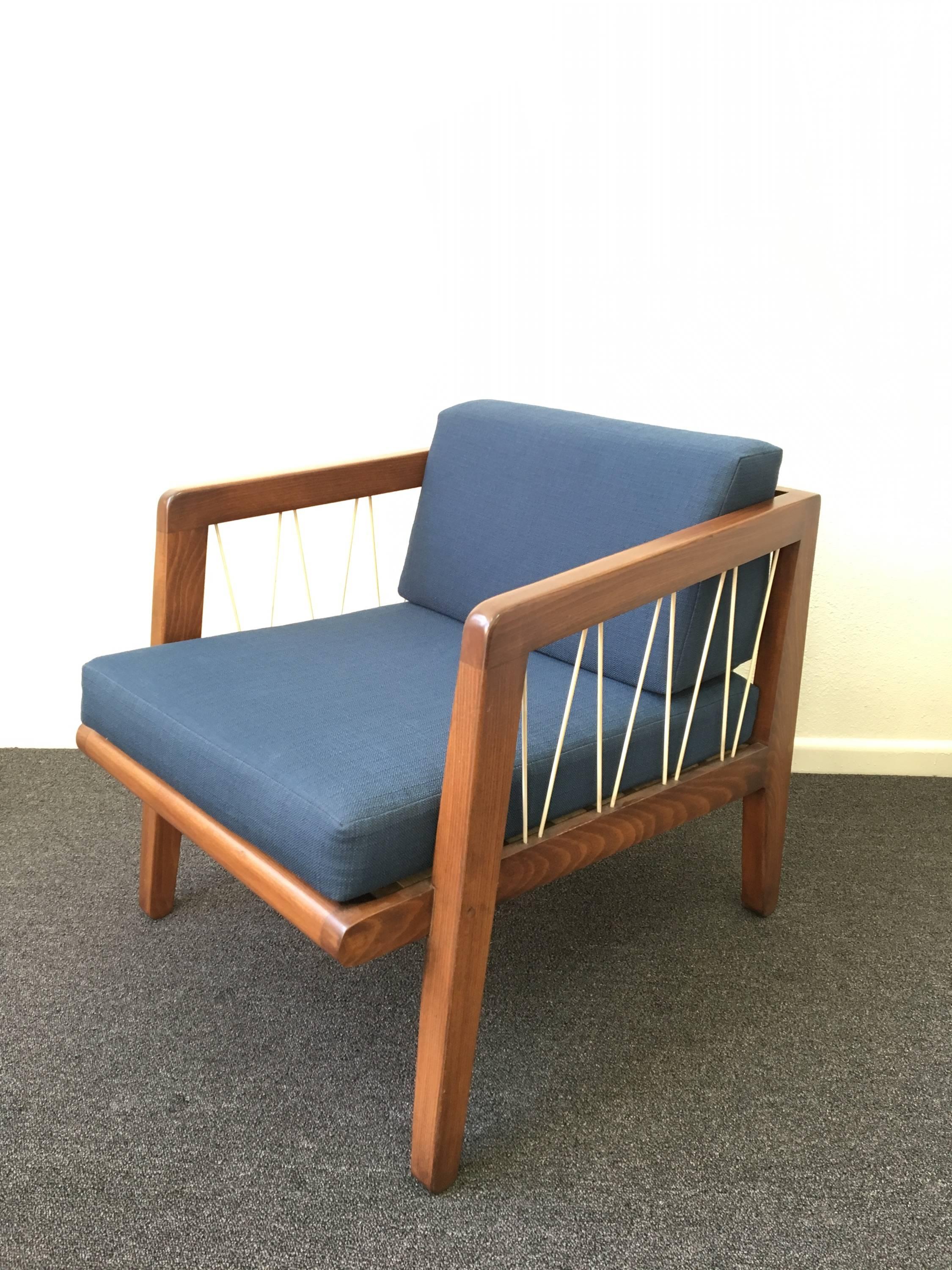 Stained Pair of Lounge Chairs by Edward Wormley for Drexel
