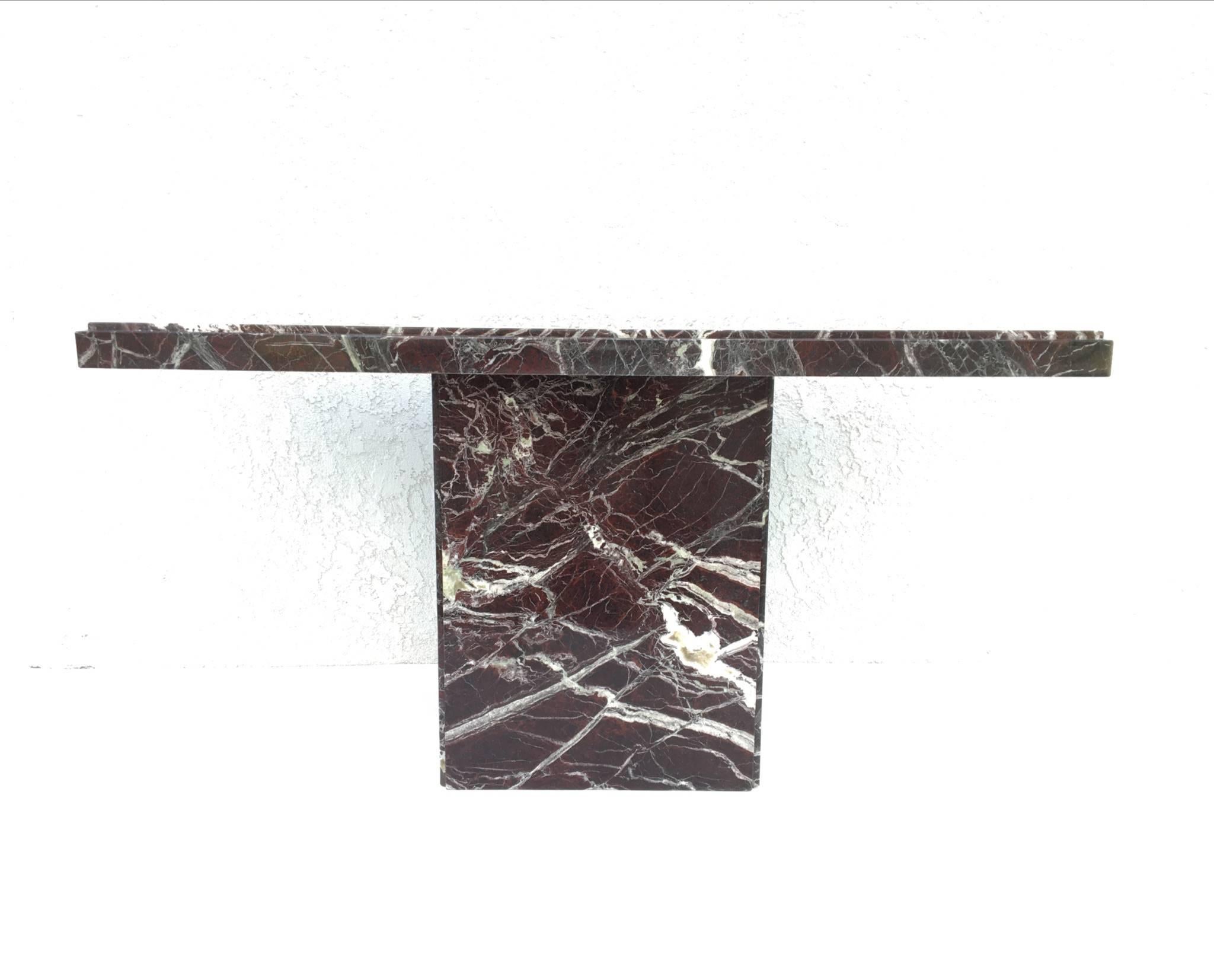 Polished Italian Marble Console Table