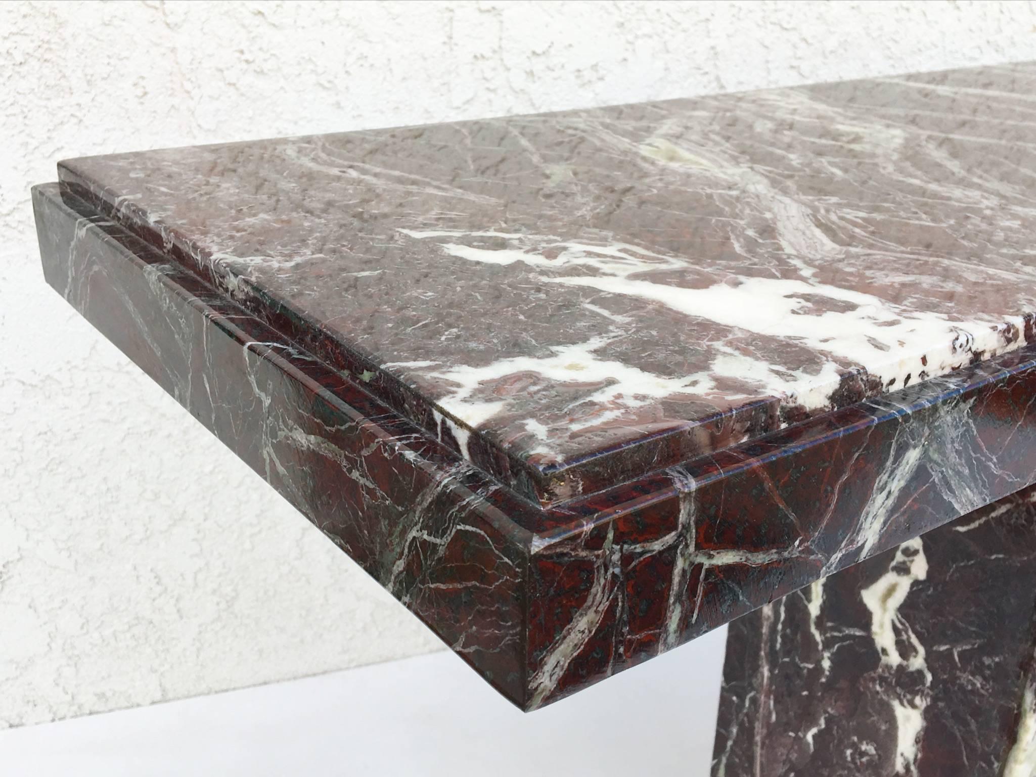 Late 20th Century Italian Marble Console Table