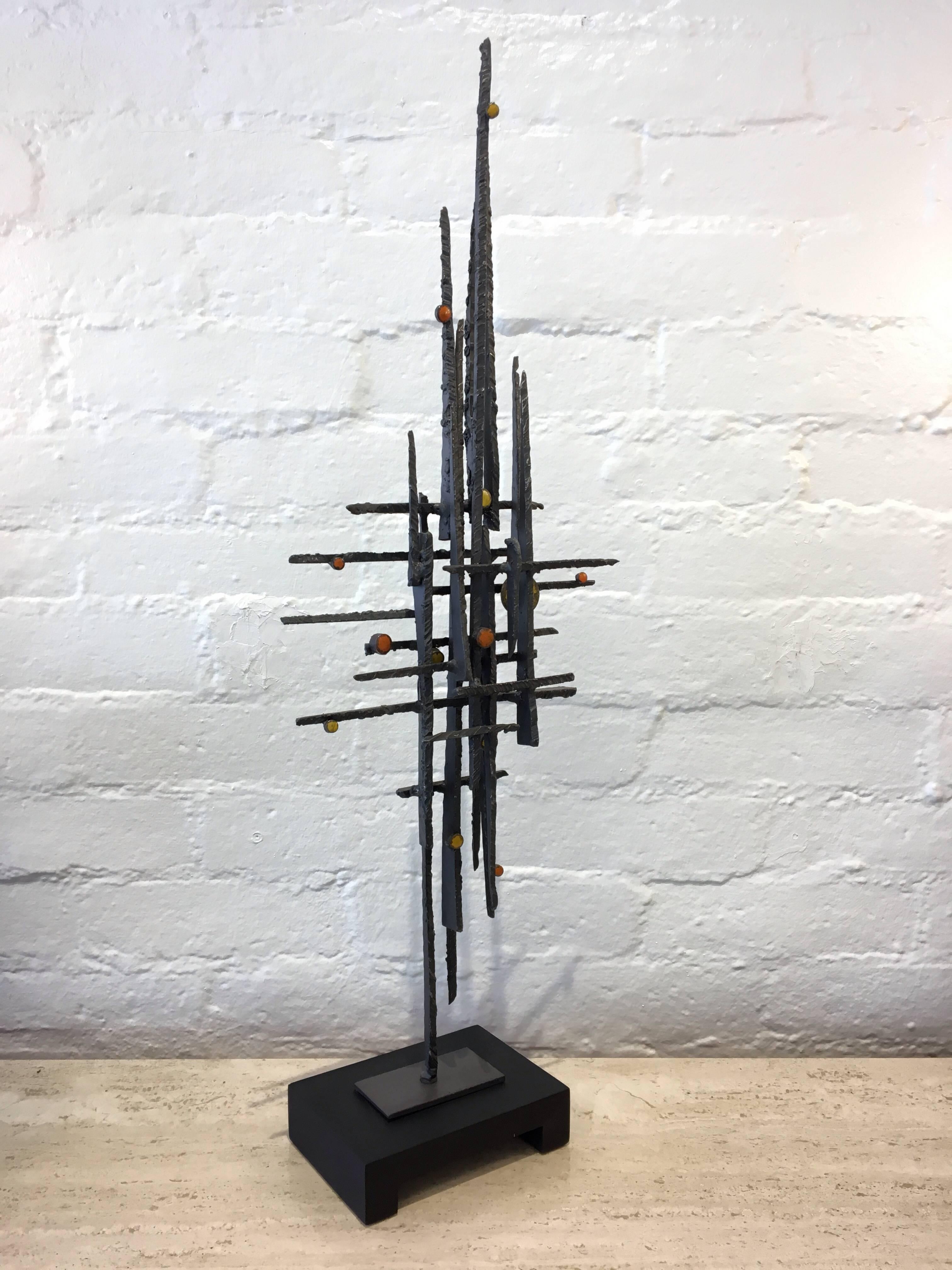 American Brutalist Steel Sculpture by John De La Rosa