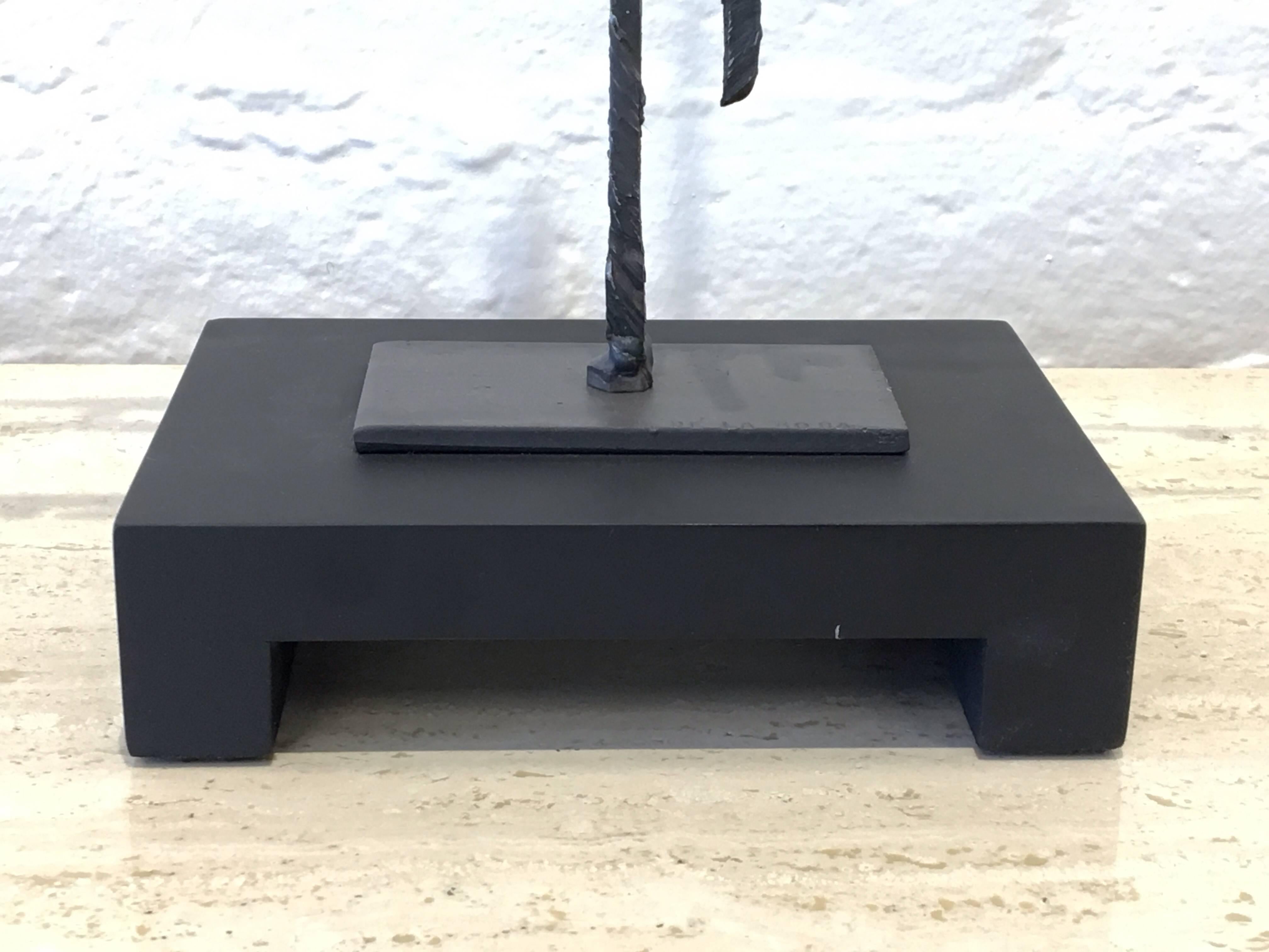 Enamel Brutalist Steel Sculpture by John De La Rosa
