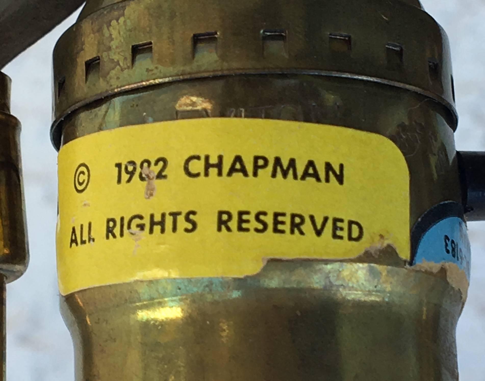 Paar Tischlampen aus Keramik und Messing von Chapman im Angebot 2