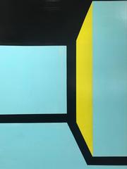 Peinture abstraite originale à l'émail sur massonite de Rick Orr