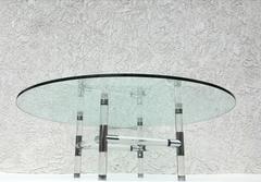 Acrylic and Chrome Cocktail Table by Charles Hollis Jones