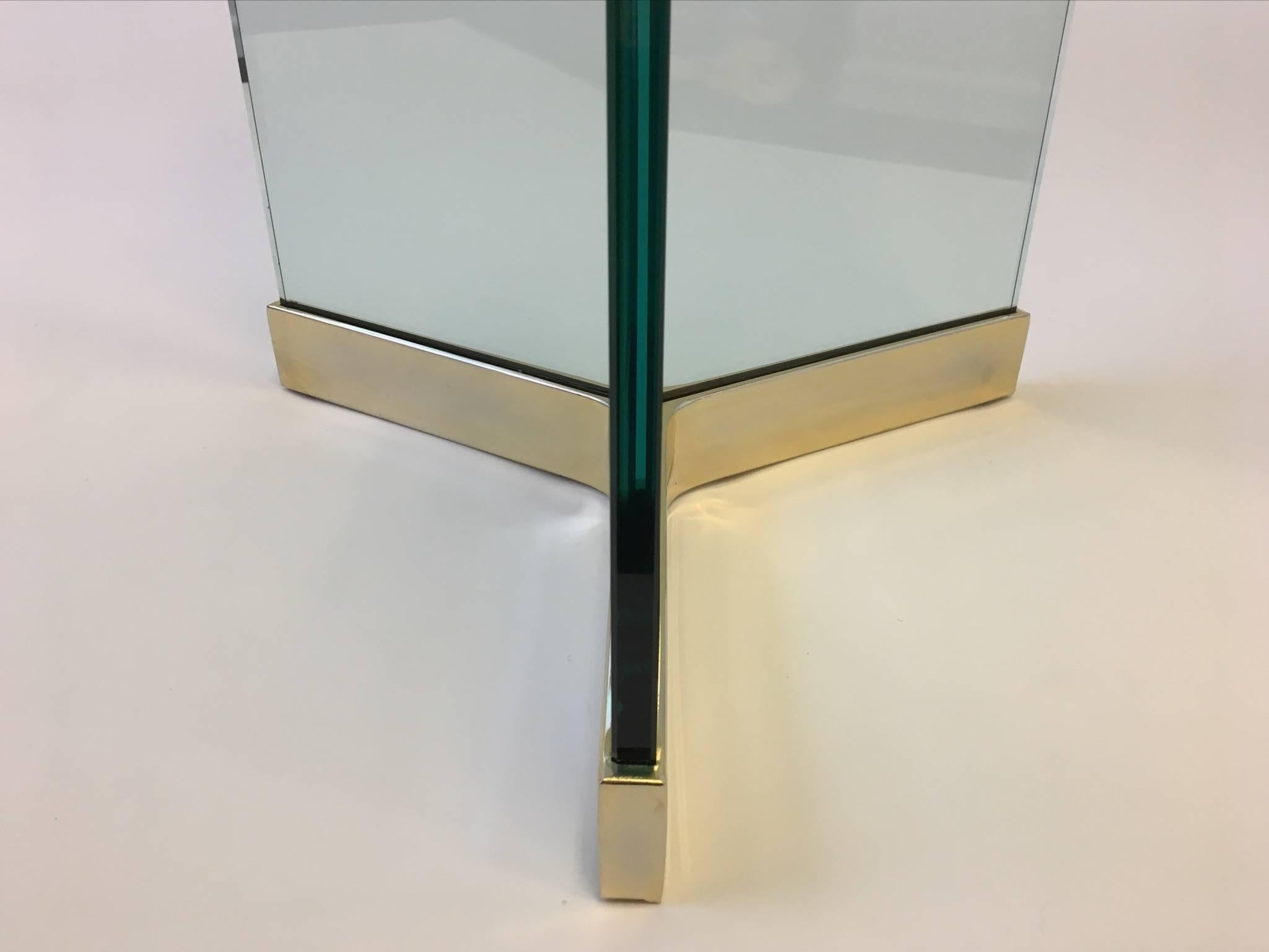 Late 20th Century Polished Brass and Glass Dining Table by Leon Rosen for Pace Collection