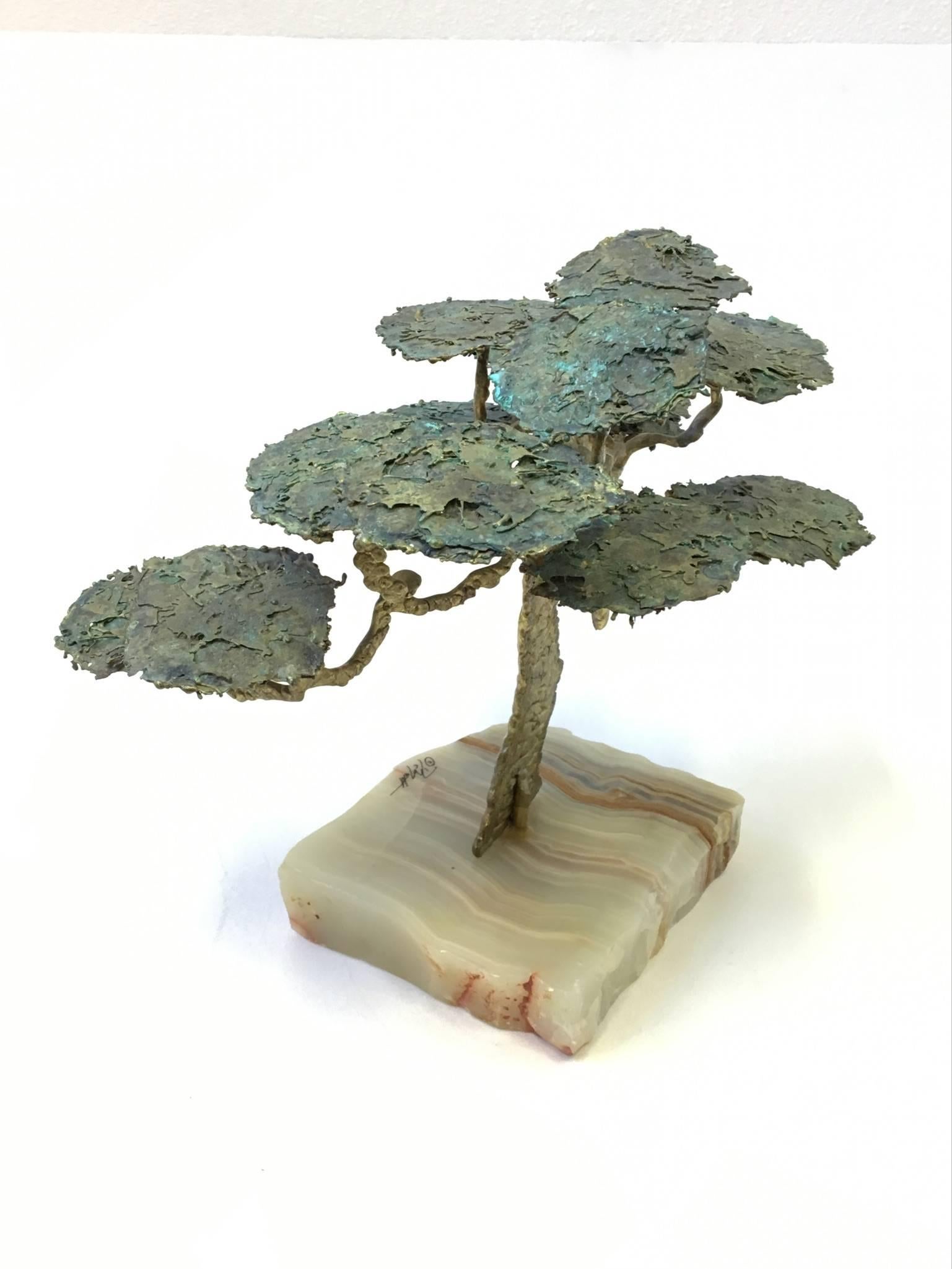 Quartz and Bronze Monterey Cypress Tree Sculpture by John Demott  In Excellent Condition In Palm Springs, CA