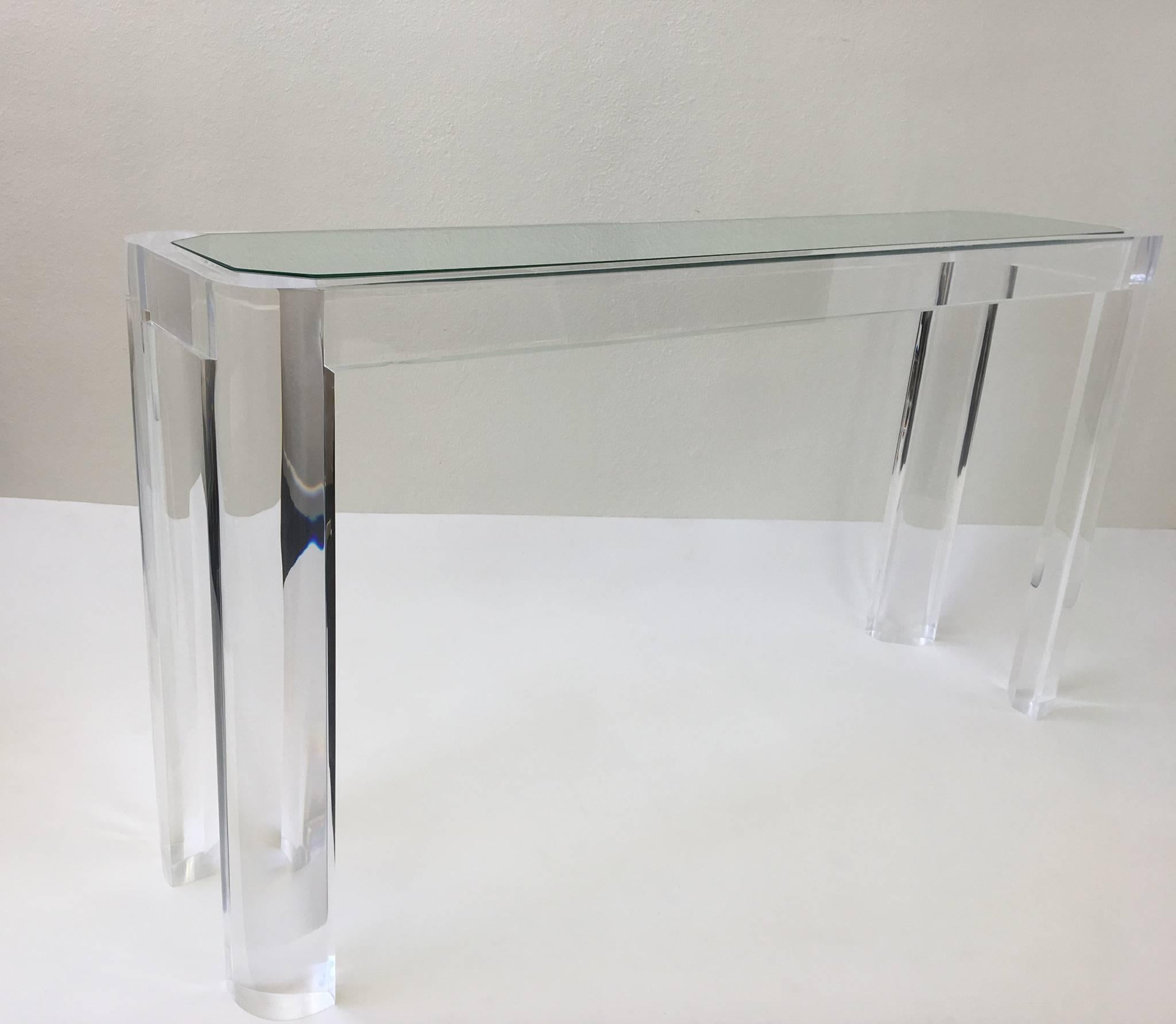 Late 20th Century Acrylic and Glass Console Table by Les Prismatiques