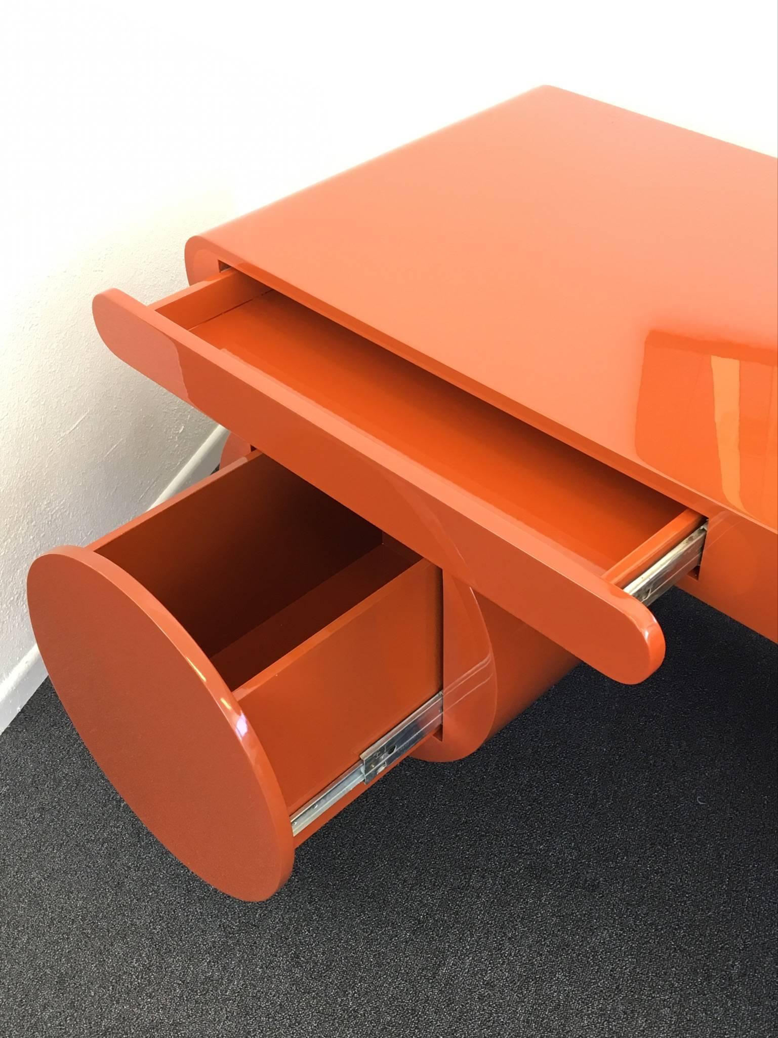 Wood High Gloss Lacquered Scuptural Desk from the 1960s