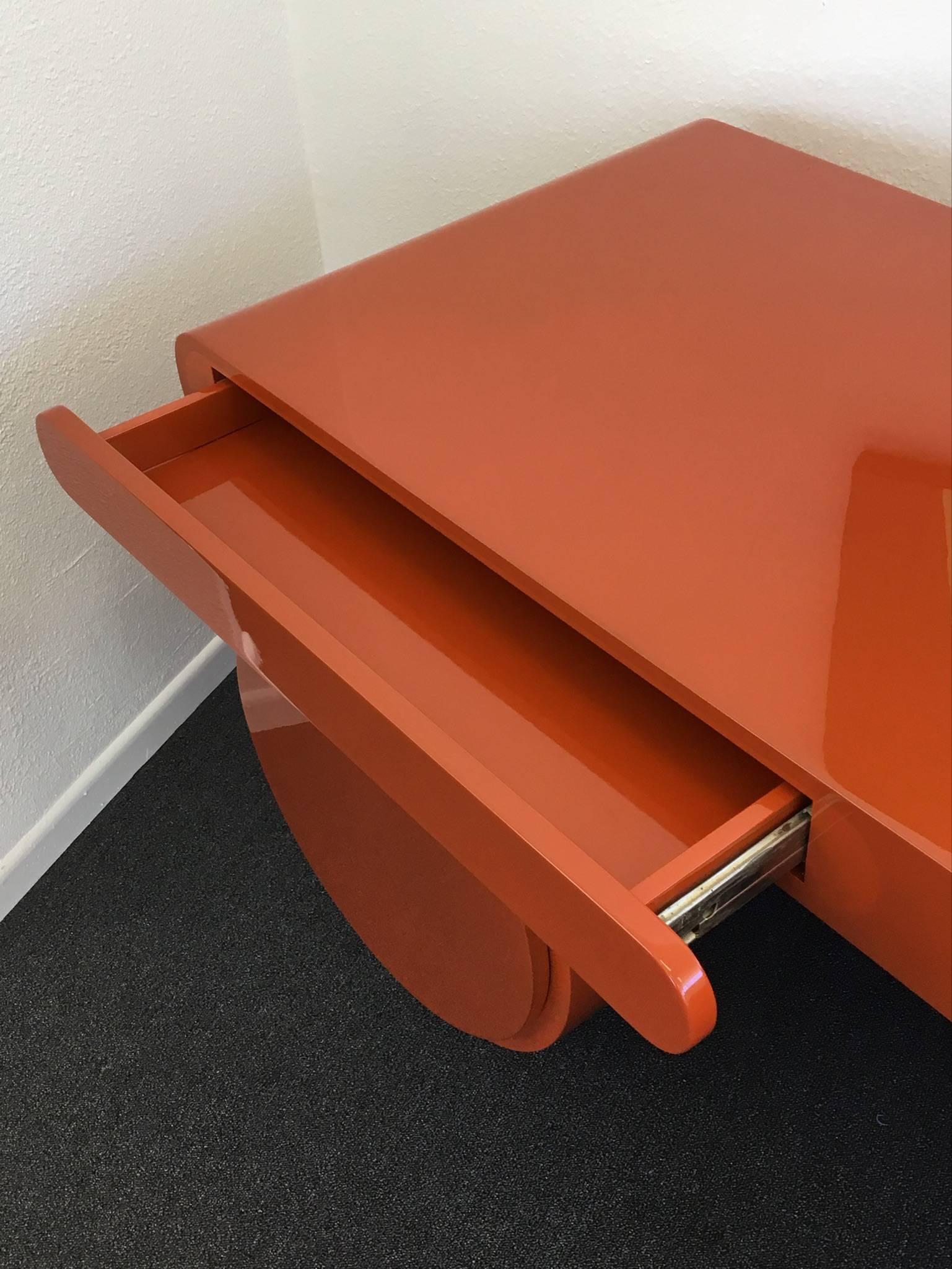 High Gloss Lacquered Scuptural Desk from the 1960s 1