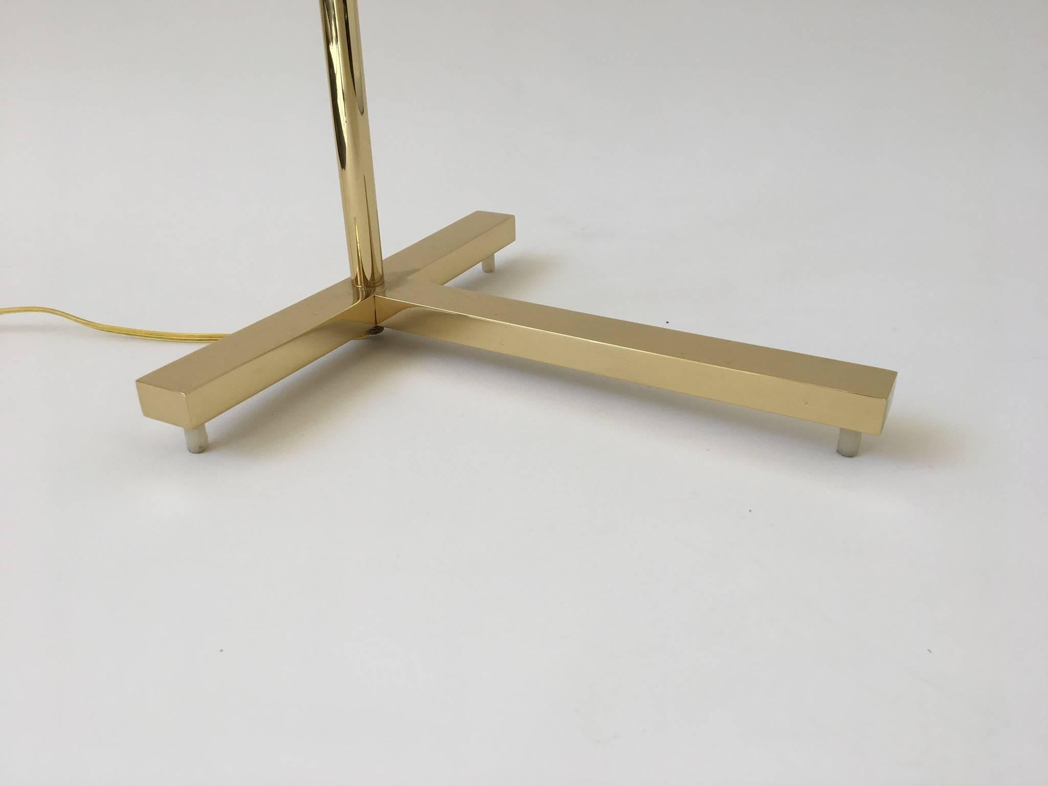 Late 20th Century Adjustable Brass Reading Floor Lamp by Casella