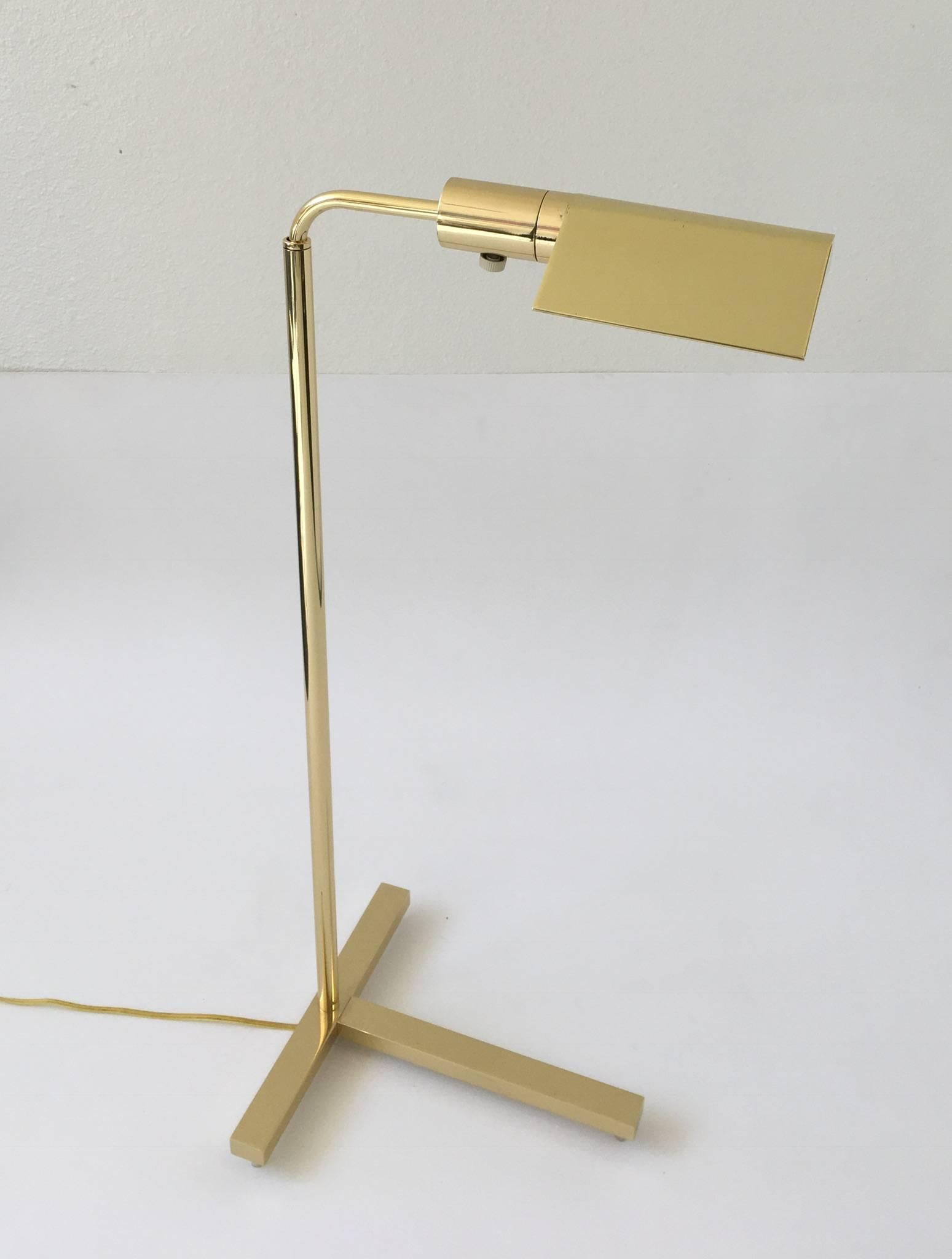 Adjustable Brass Reading Floor Lamp by Casella 2