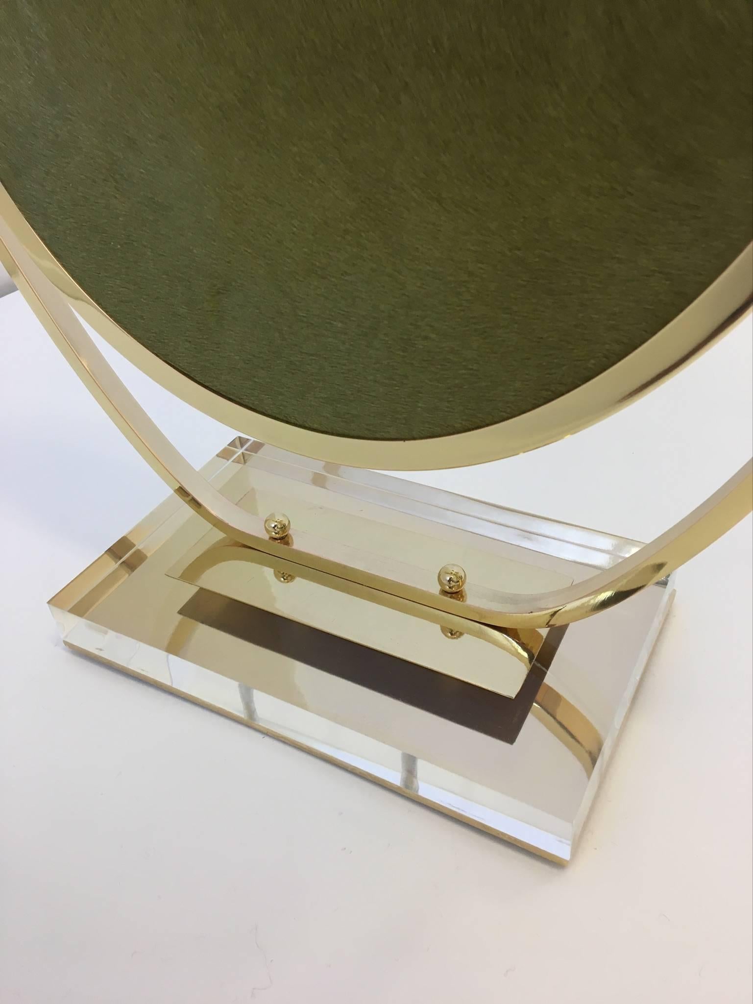 Mid-20th Century Brass and Acrylic Vanity Mirror by Charles Hollis Jones