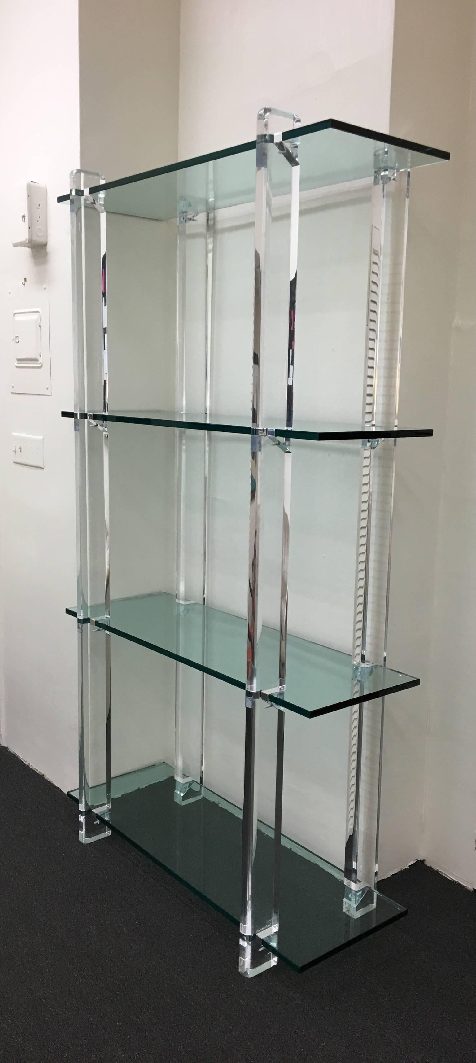 Modern Acrylic and Glass Étagère Signed by Carmichael