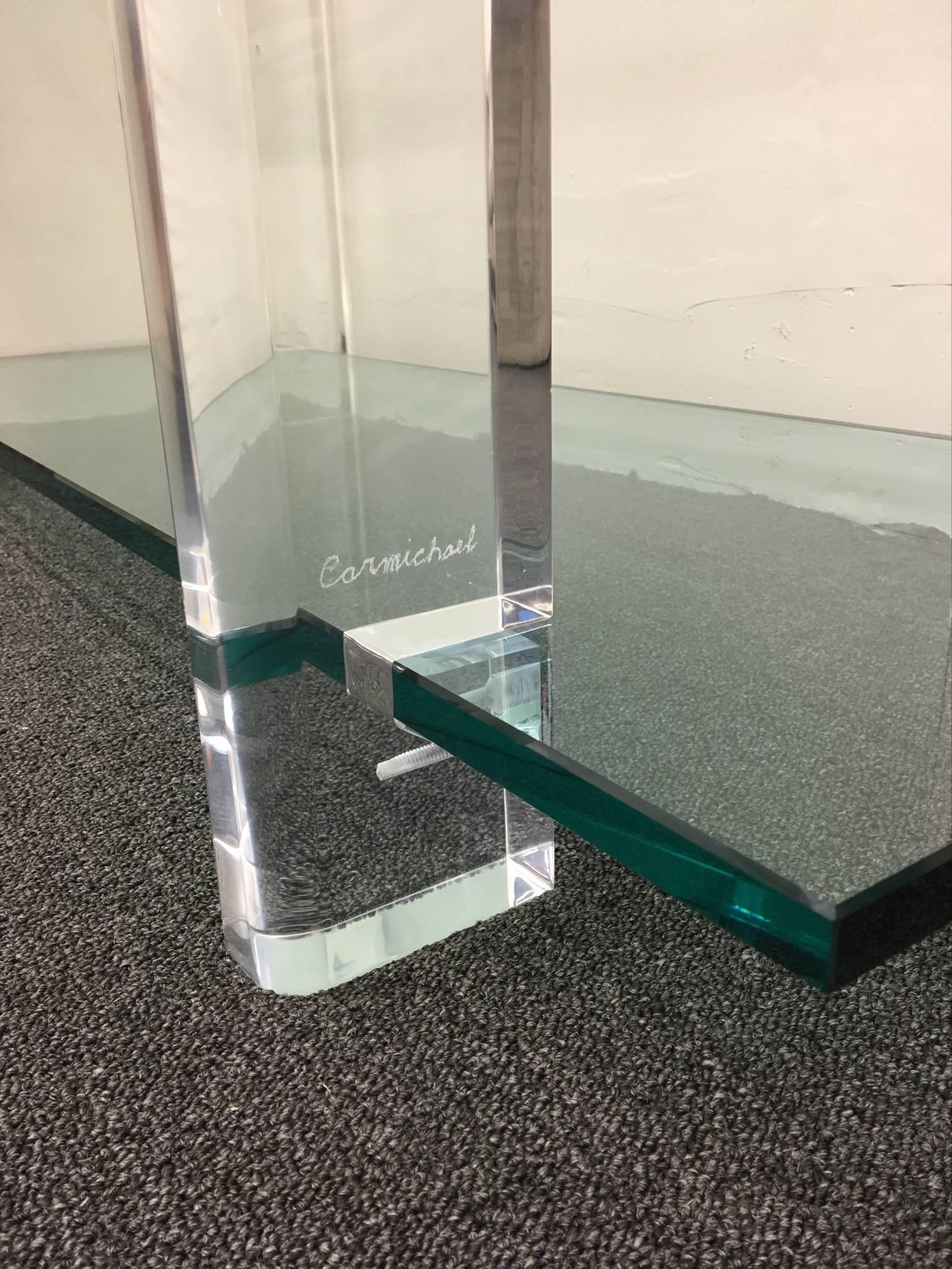 Polished Acrylic and Glass Étagère Signed by Carmichael