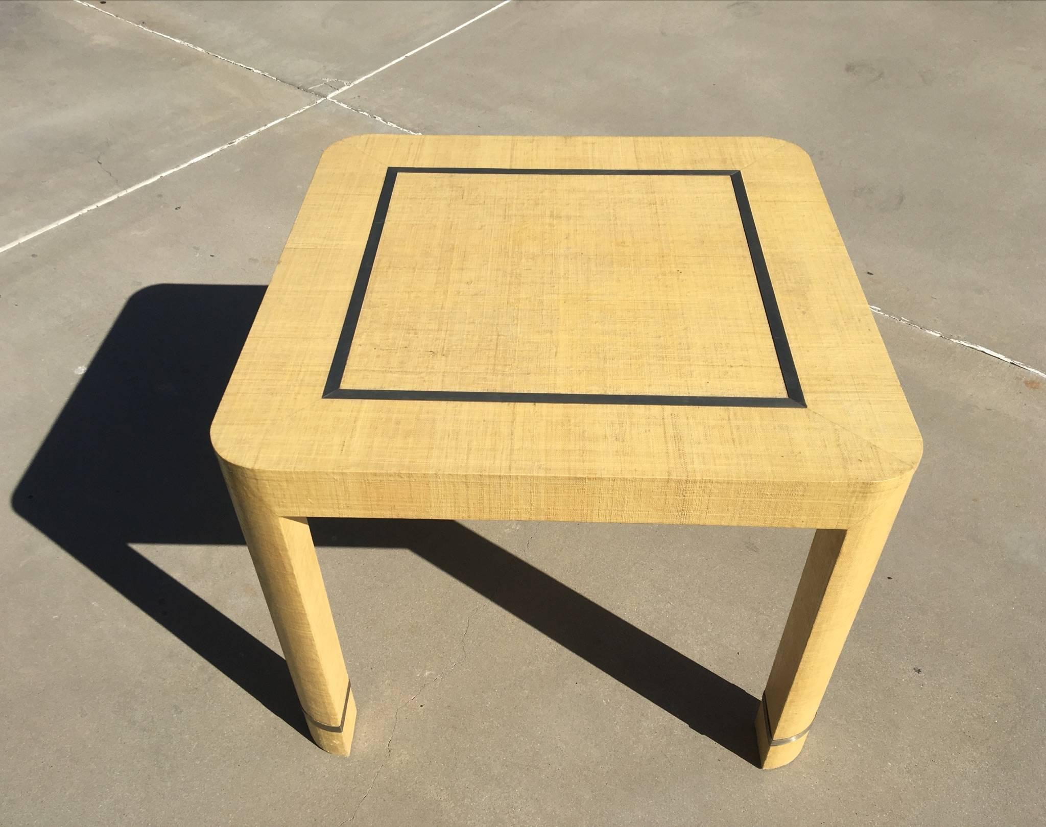 grasscloth game table