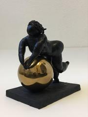 Bronze and Brass Woman Sculpture by Gene Adcock